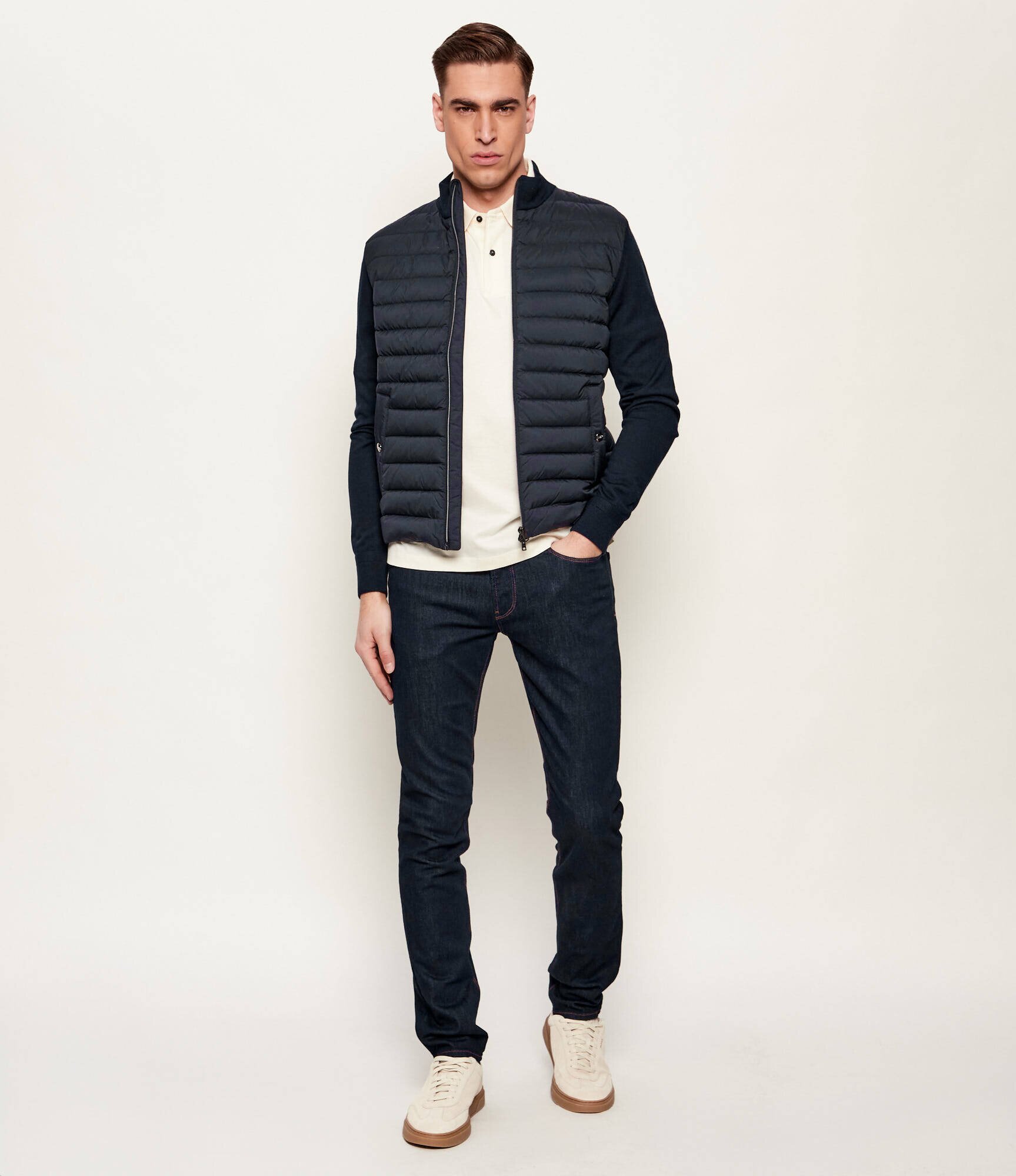 Herno De puf de lână geacă | Slim Fit cu adaos de mătase
