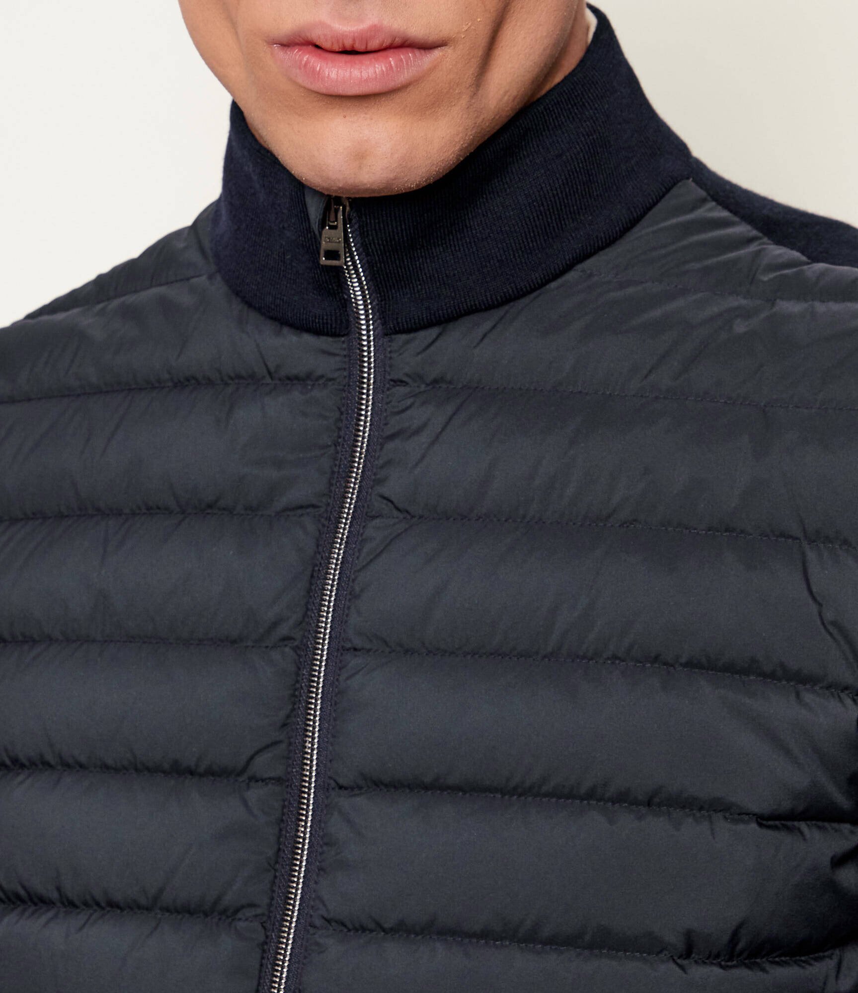 Herno De puf de lână geacă | Slim Fit cu adaos de mătase