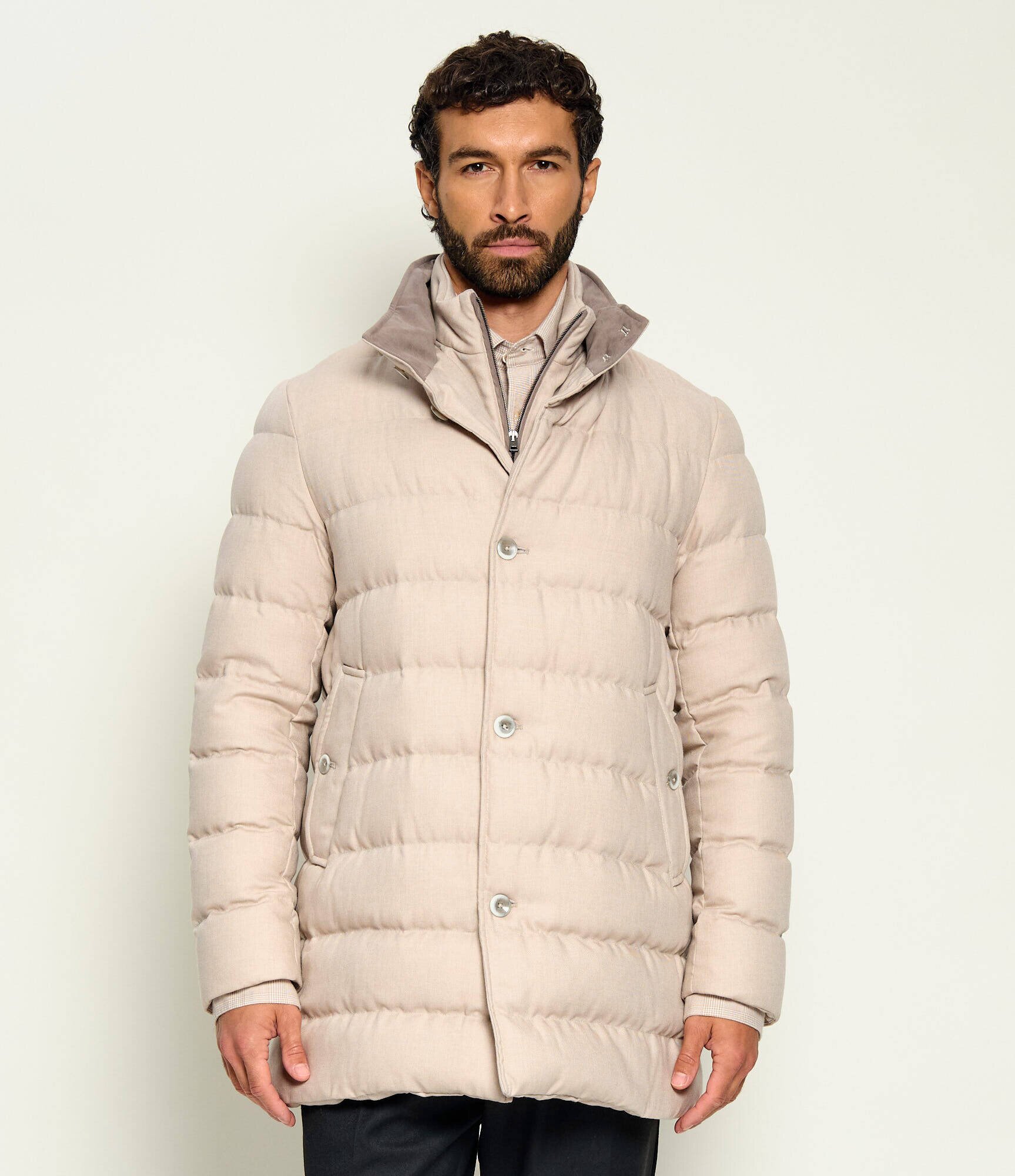 Herno Geacă de puf 2w1 | regular fit cu adaos de lână