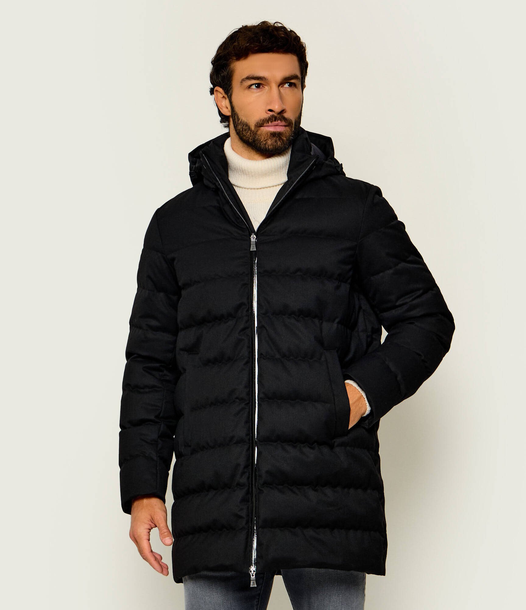 Herno Geacă de puf | regular fit cu adaos de lână