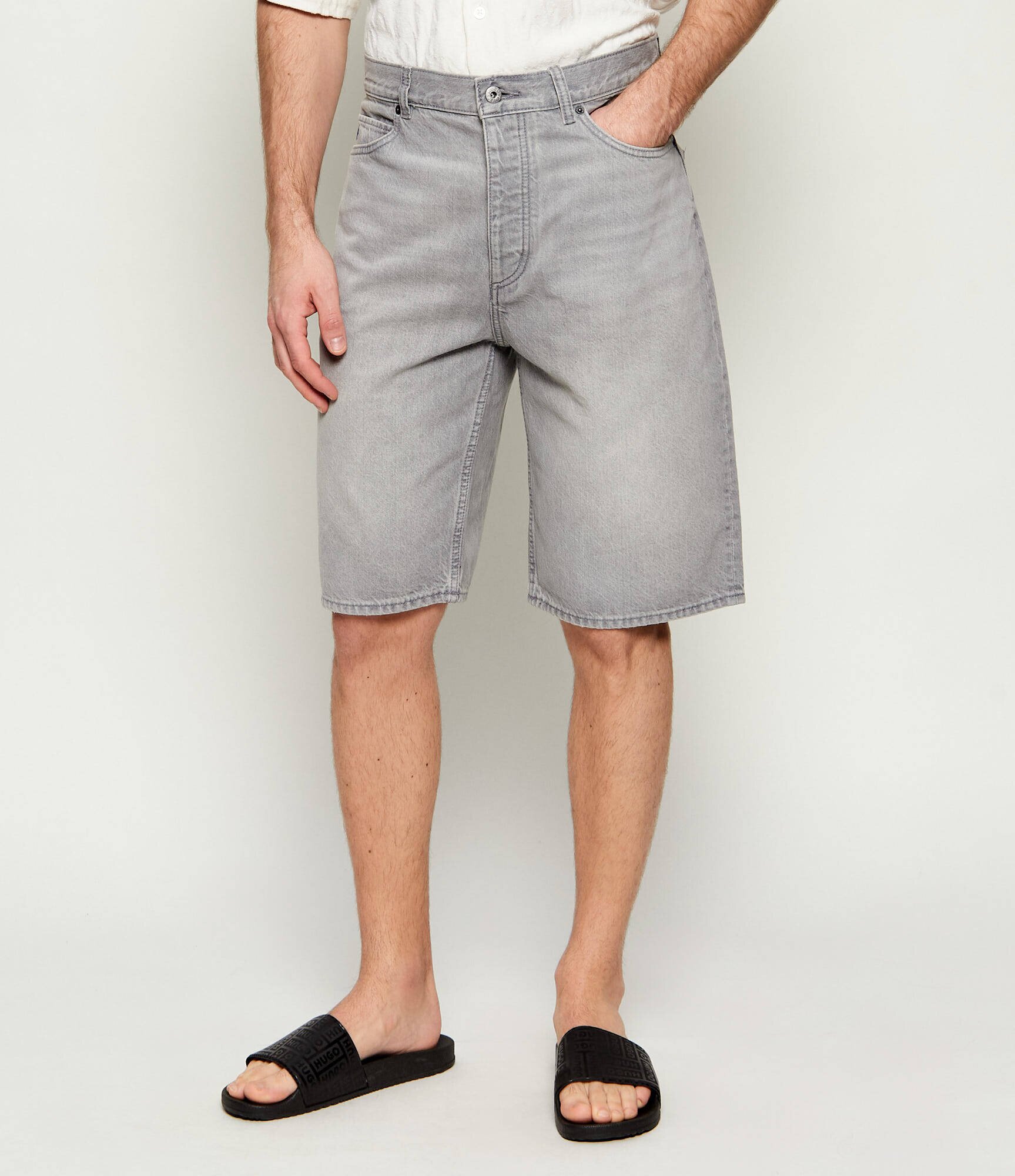 HUGO Blue De blugi pantaloni scurți Skate | Straight fit
