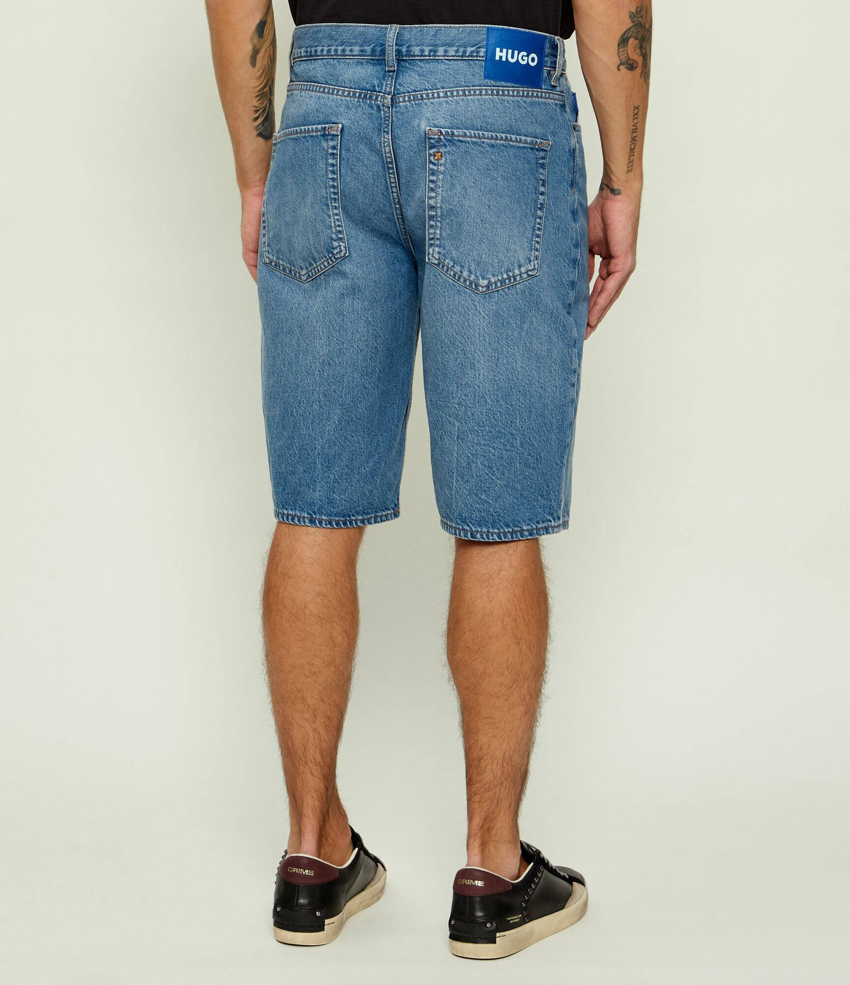 HUGO Blue De blugi pantaloni scurți Skate | Straight fit