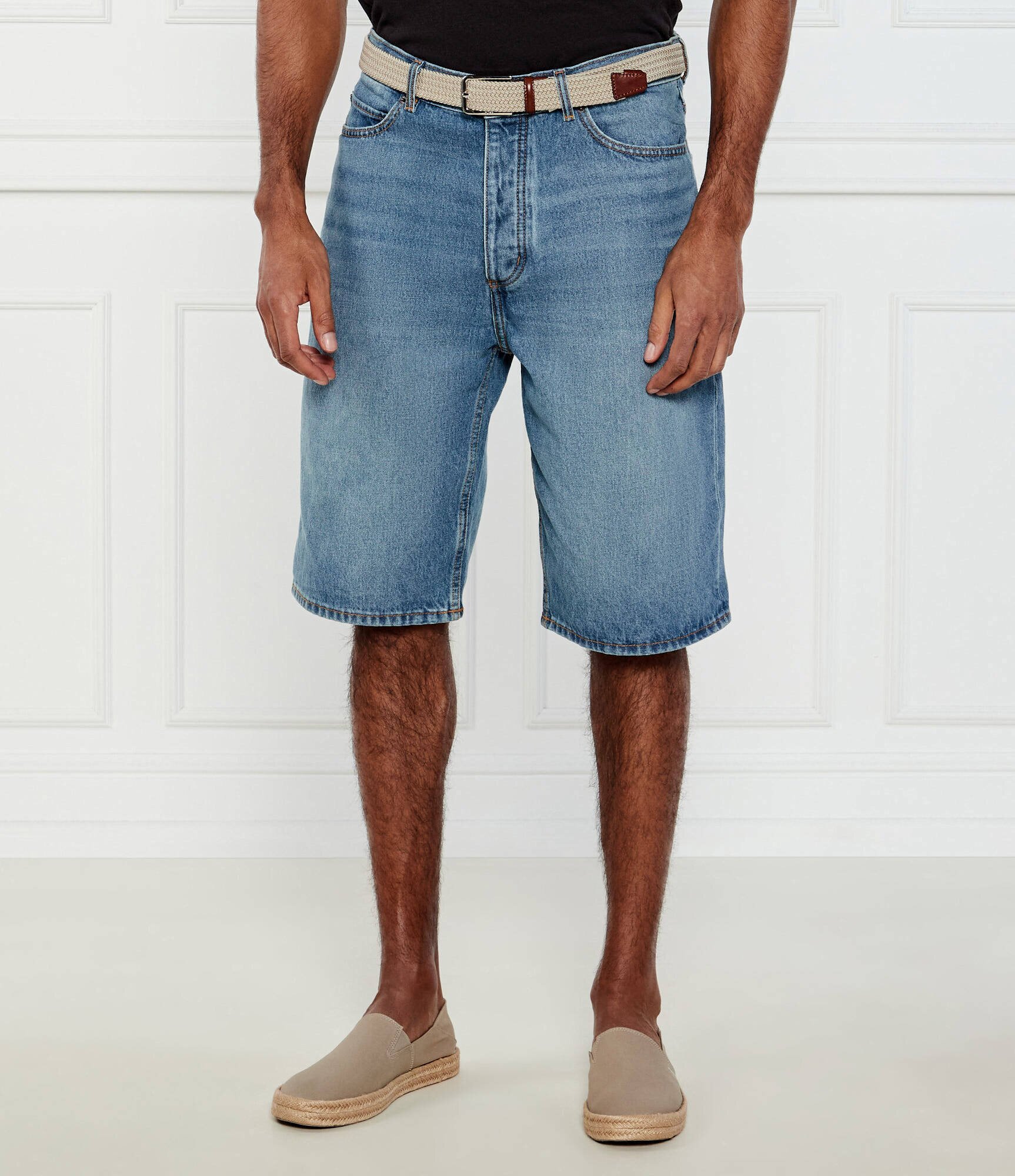 HUGO Blue De blugi pantaloni scurți Skate | Straight fit
