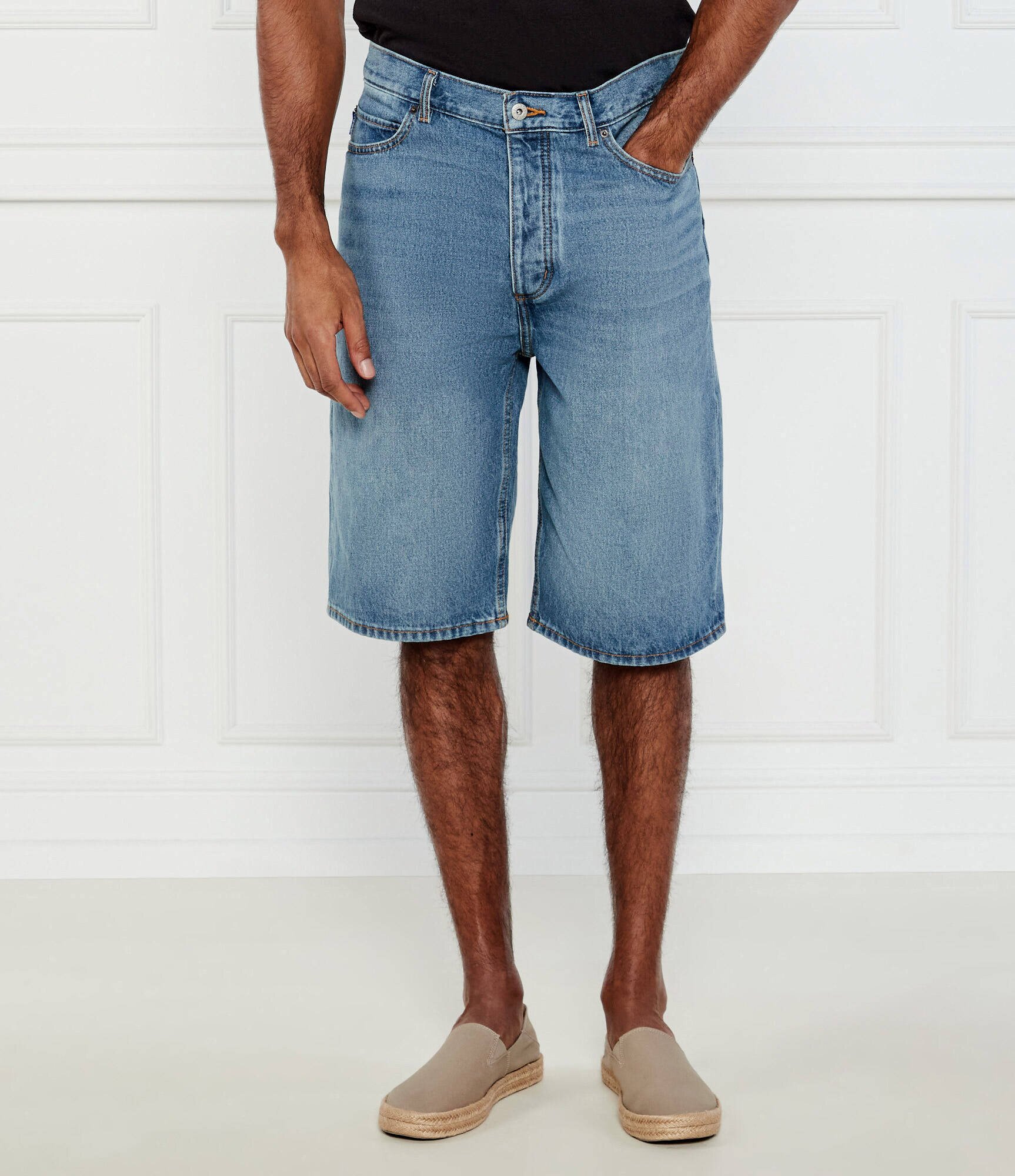 HUGO Blue De blugi pantaloni scurți Skate | Straight fit