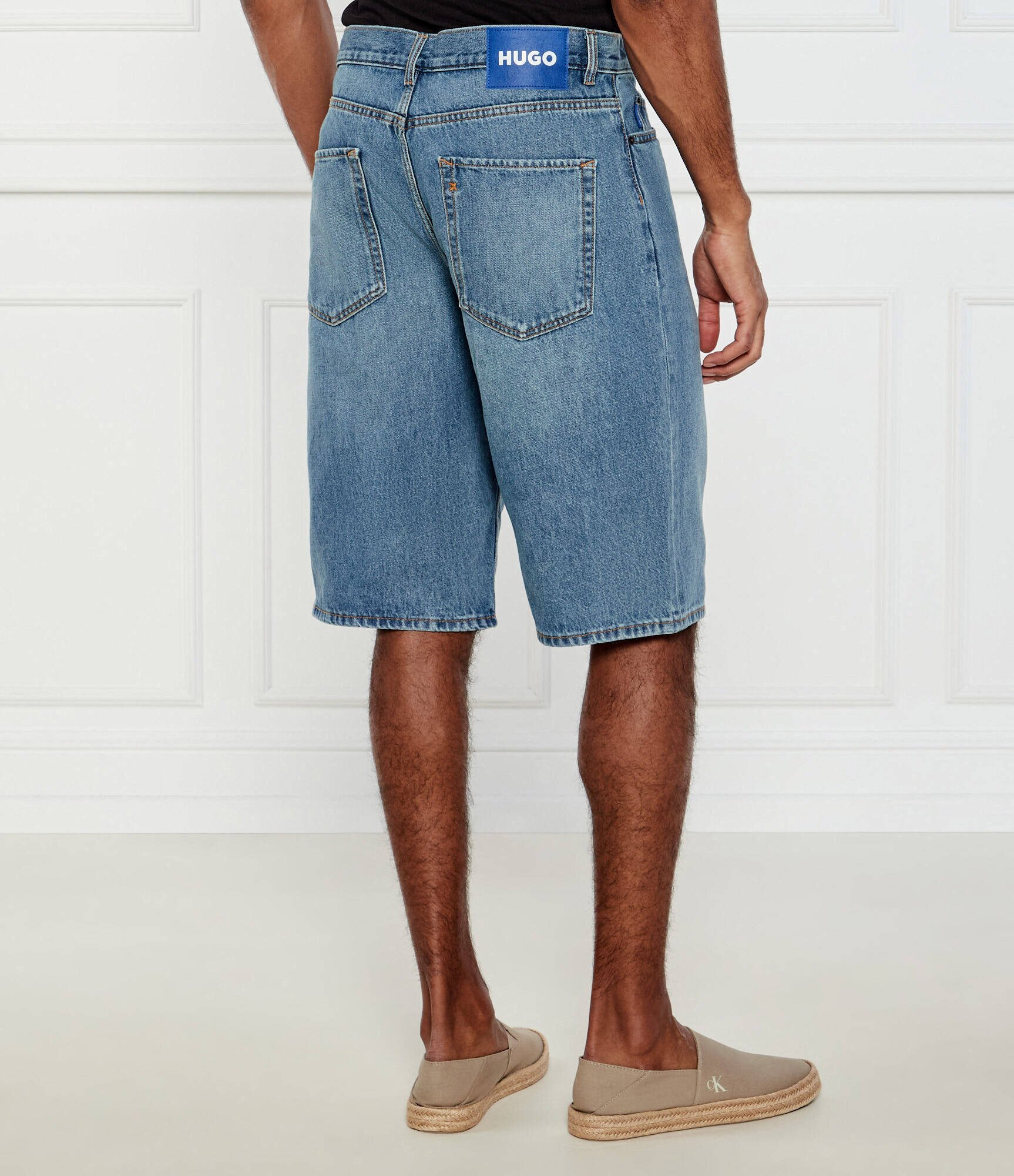 HUGO Blue De blugi pantaloni scurți Skate | Straight fit