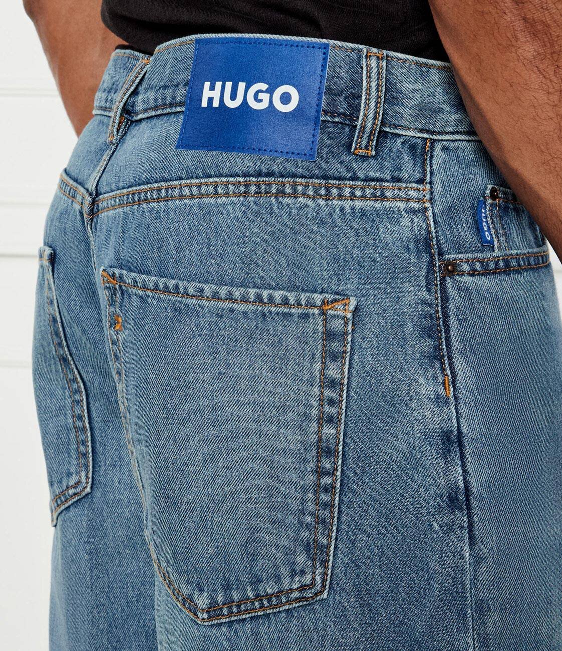 HUGO Blue De blugi pantaloni scurți Skate | Straight fit