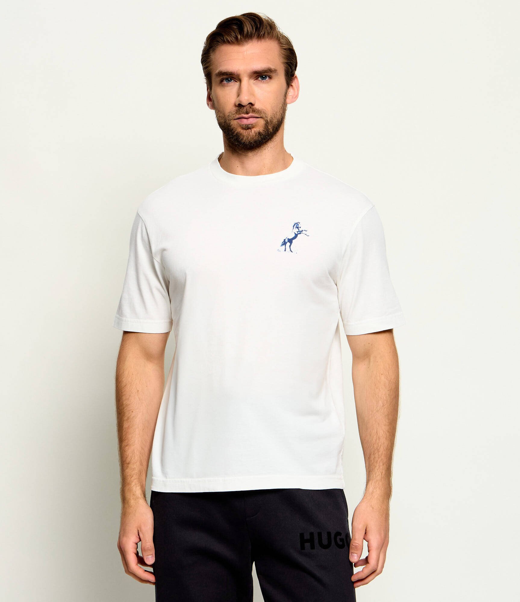 HUGO Blue Tricou Noxwash | regular fit