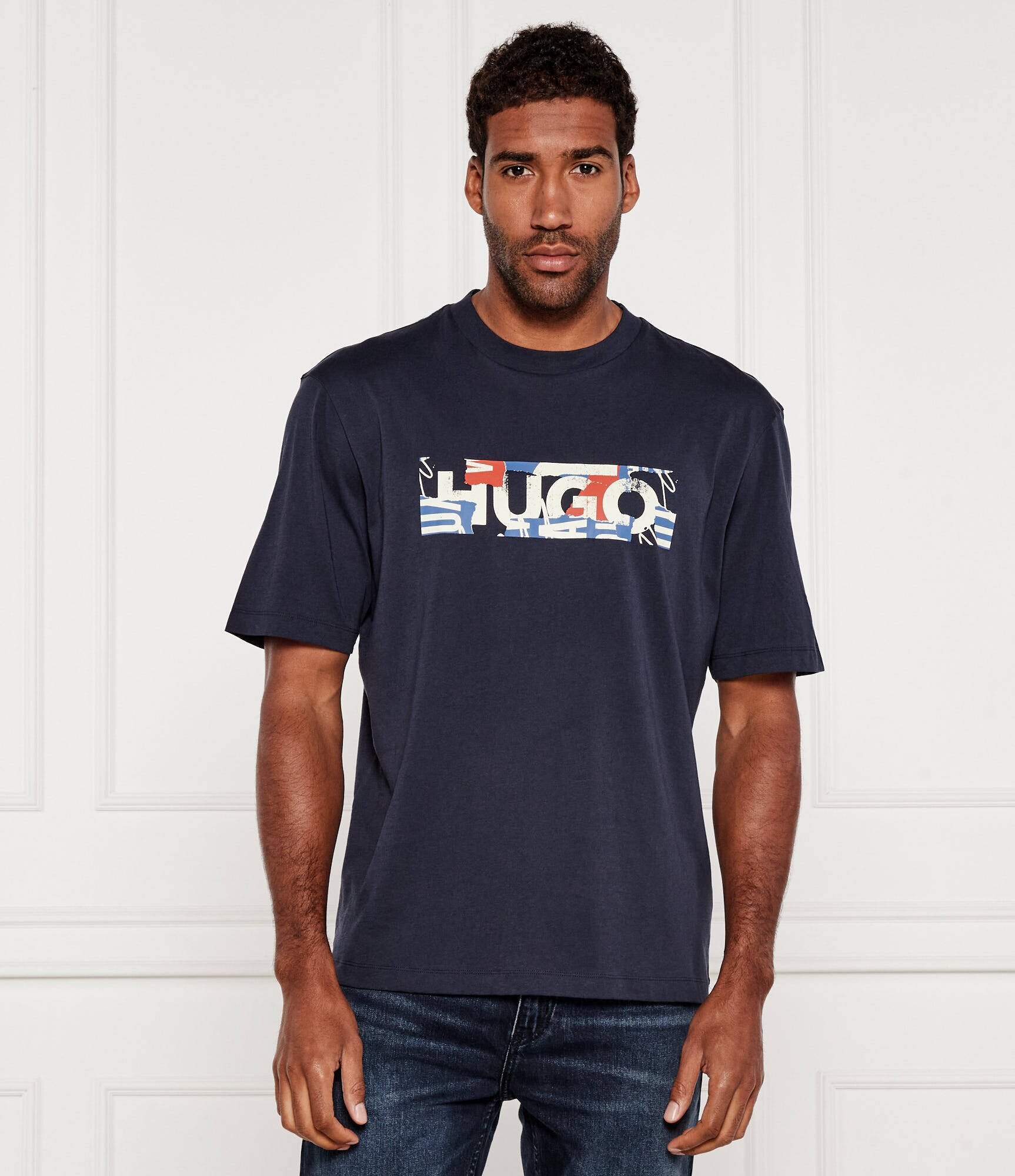 HUGO Blue Tricou Nugix | Loose fit