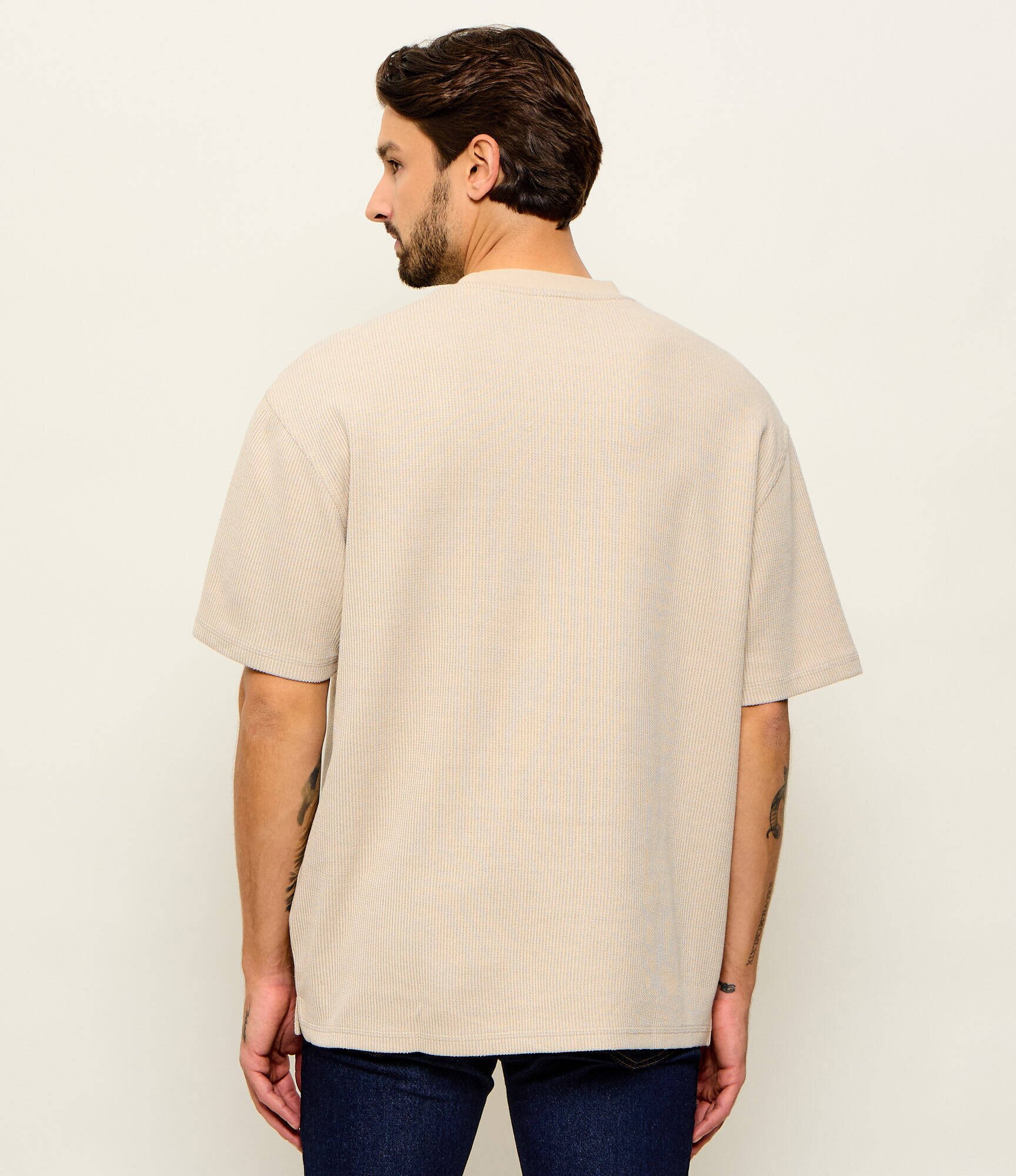 HUGO Blue Tricou Nuwaffle | Loose fit