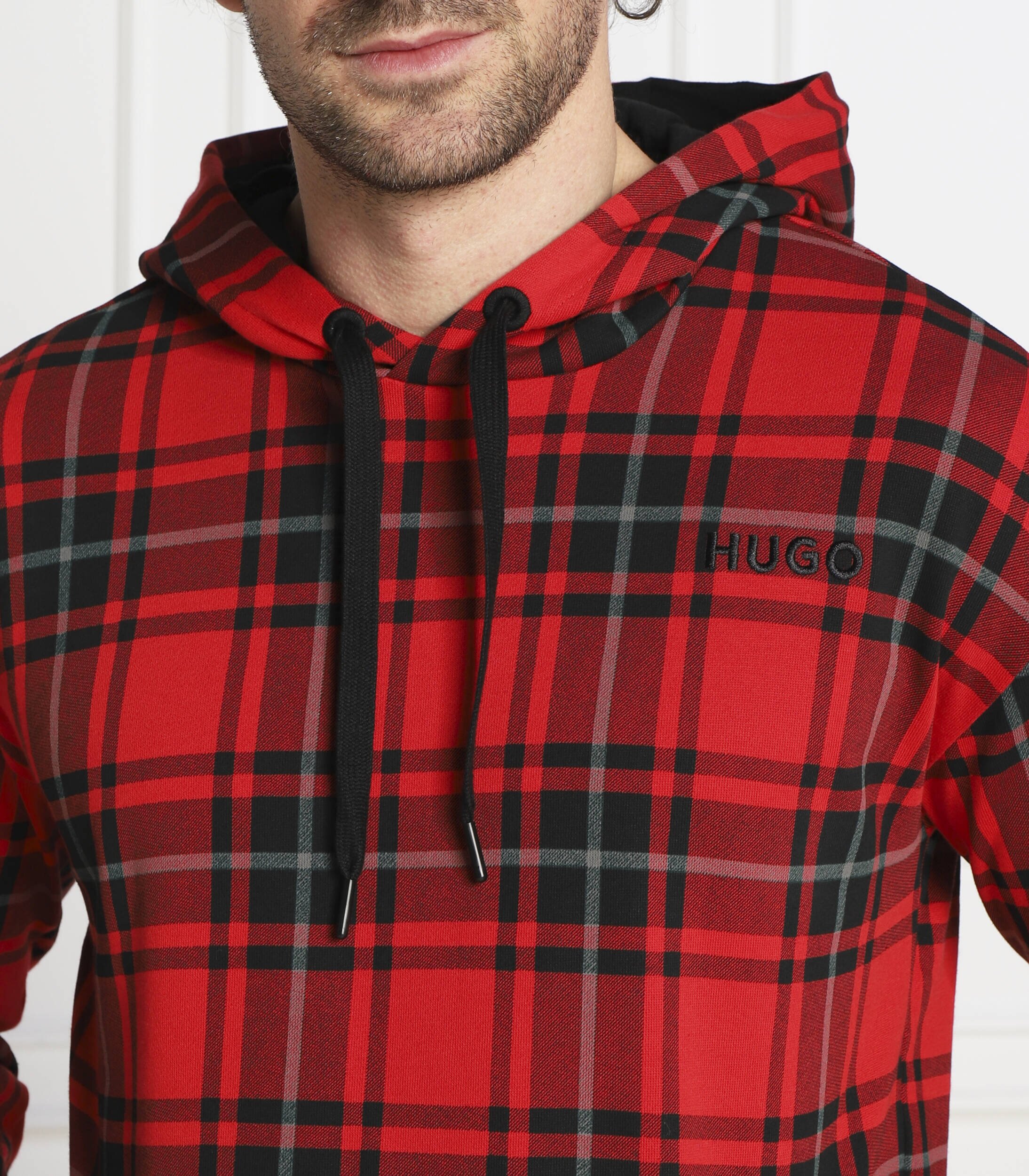 Hugo Bodywear Hanorac Checked Sweat Hood | Regular Fit