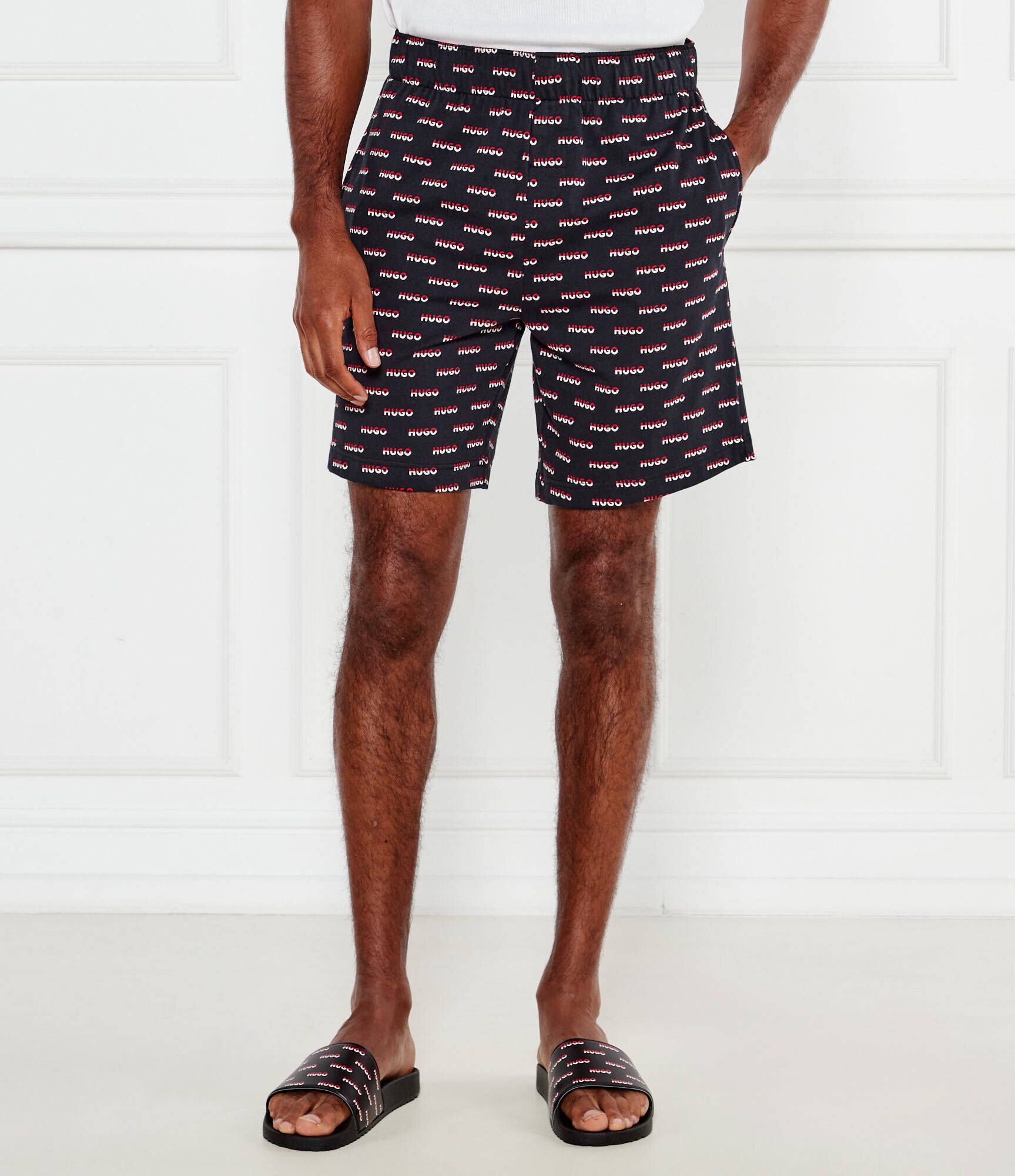 Hugo Bodywear Pantaloni scurți de pijama SPLIT LOGO | Regular Fit