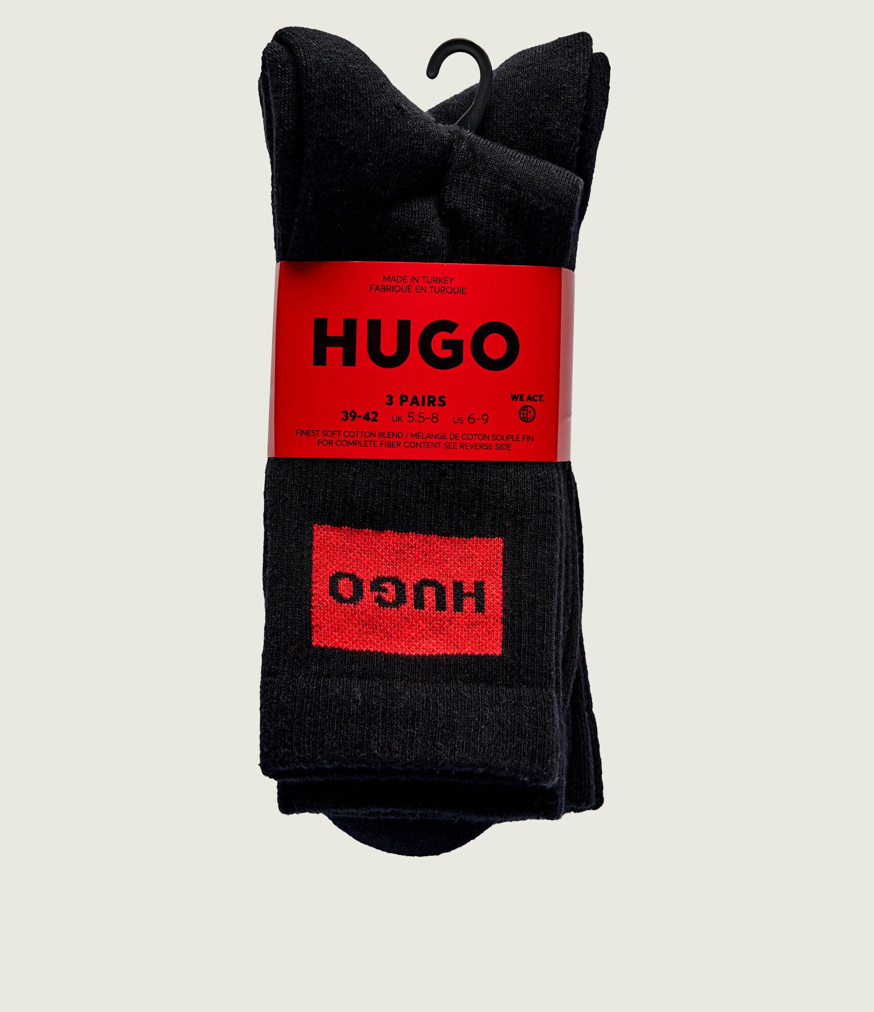Hugo Bodywear Șosete 3-pack 3P QS RIB LABEL CC