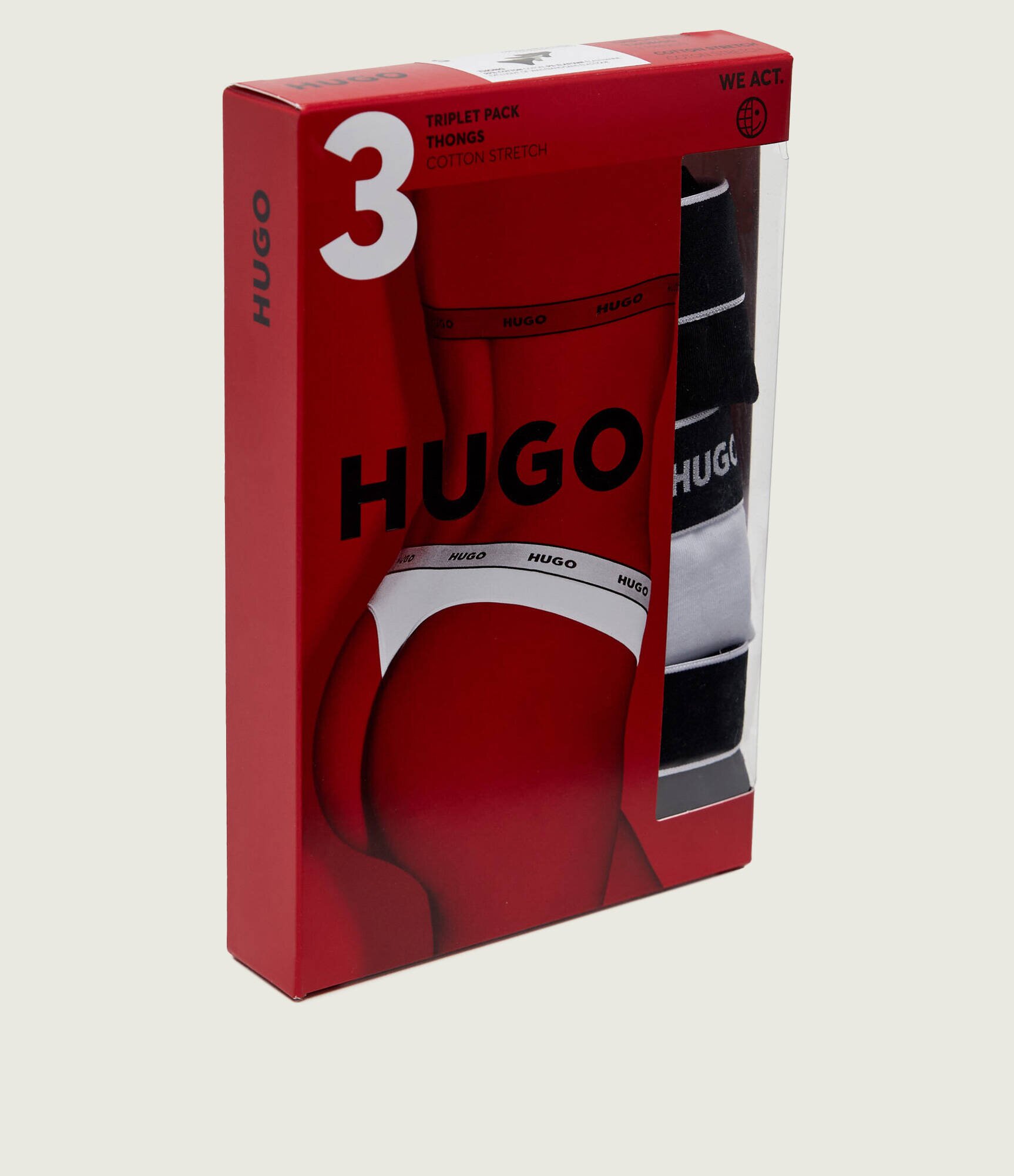 Hugo Bodywear Tanga 3-pack | stretch