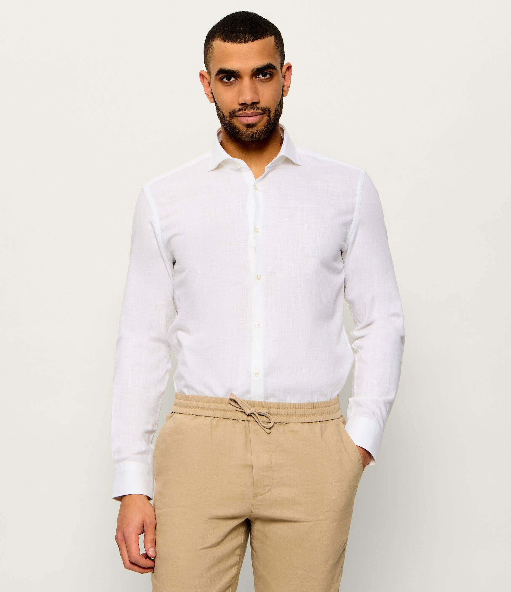 Hugo Cămașă Kason | Slim Fit | cu adaos de in