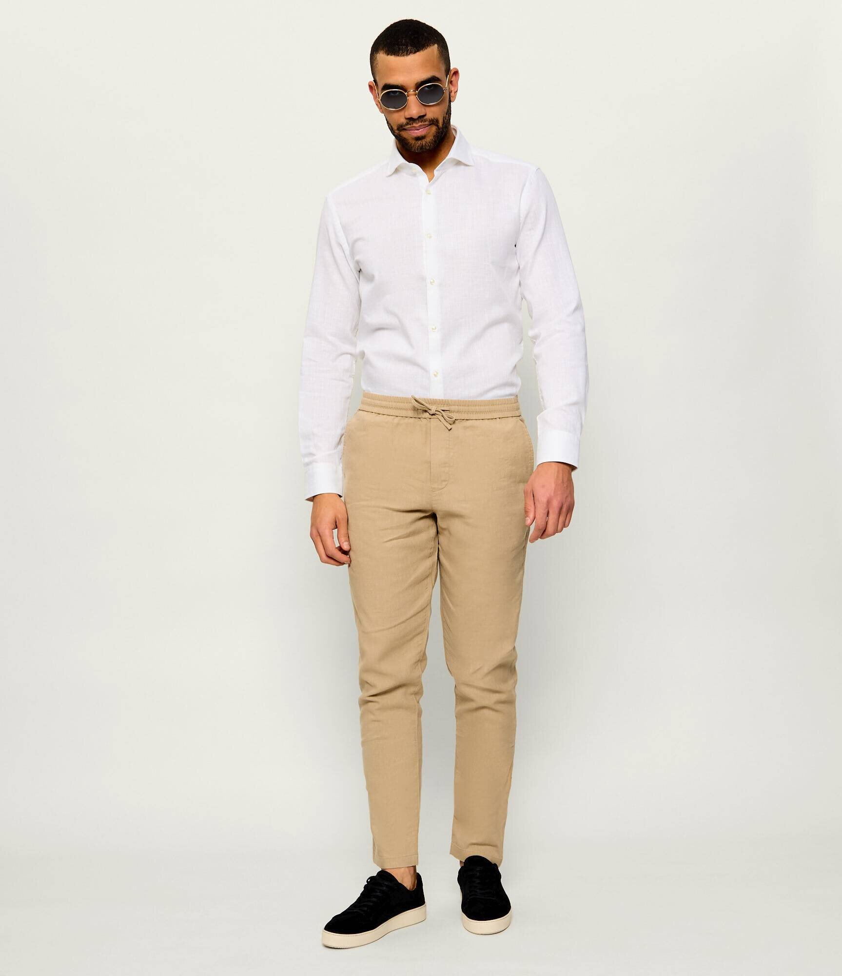 Hugo Cămașă Kason | Slim Fit | cu adaos de in