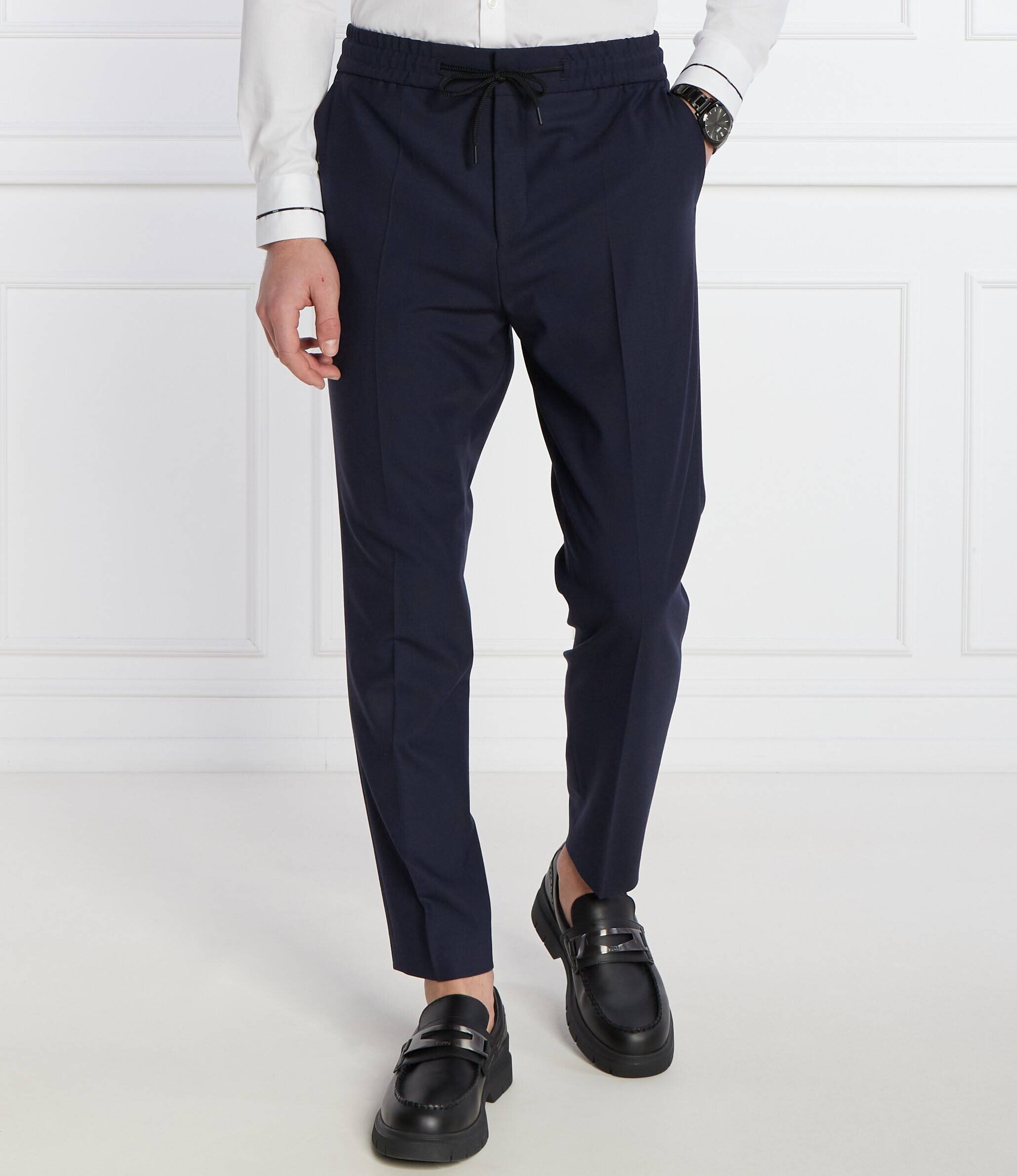 Hugo De lână pantaloni chino Howard231X | Slim Fit
