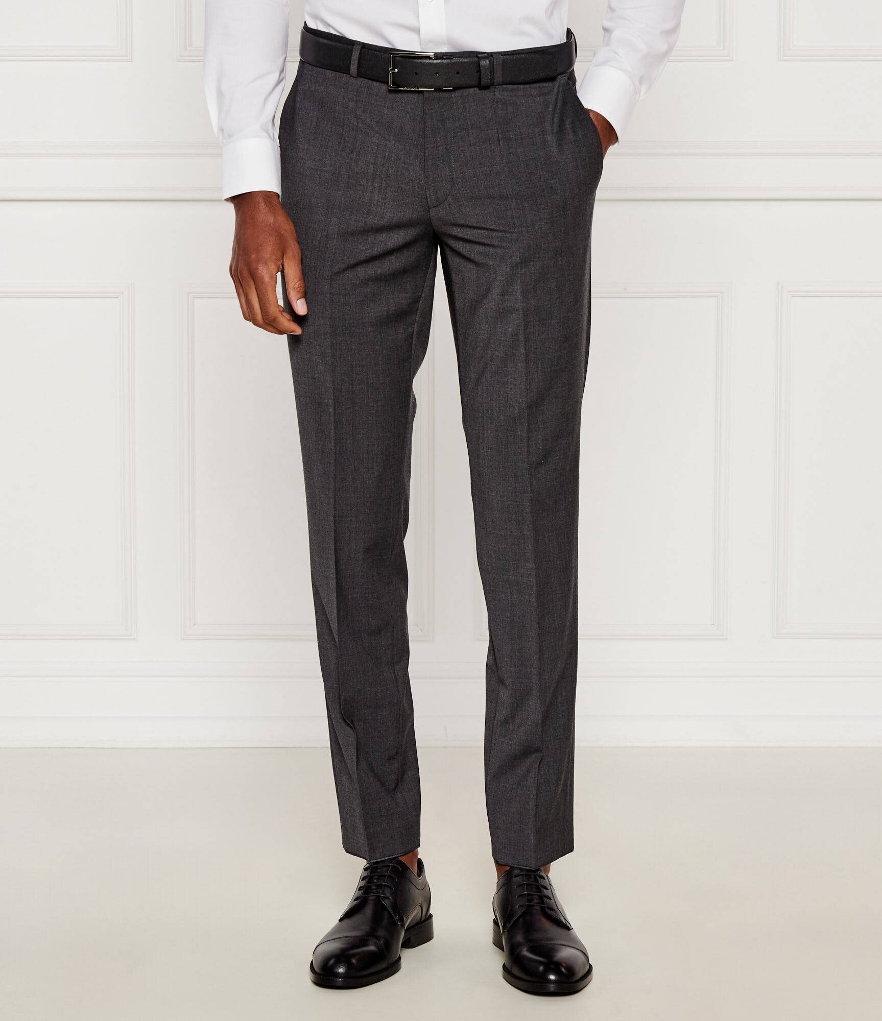 Hugo De lână pantaloni HestenM204X | Extra slim fit