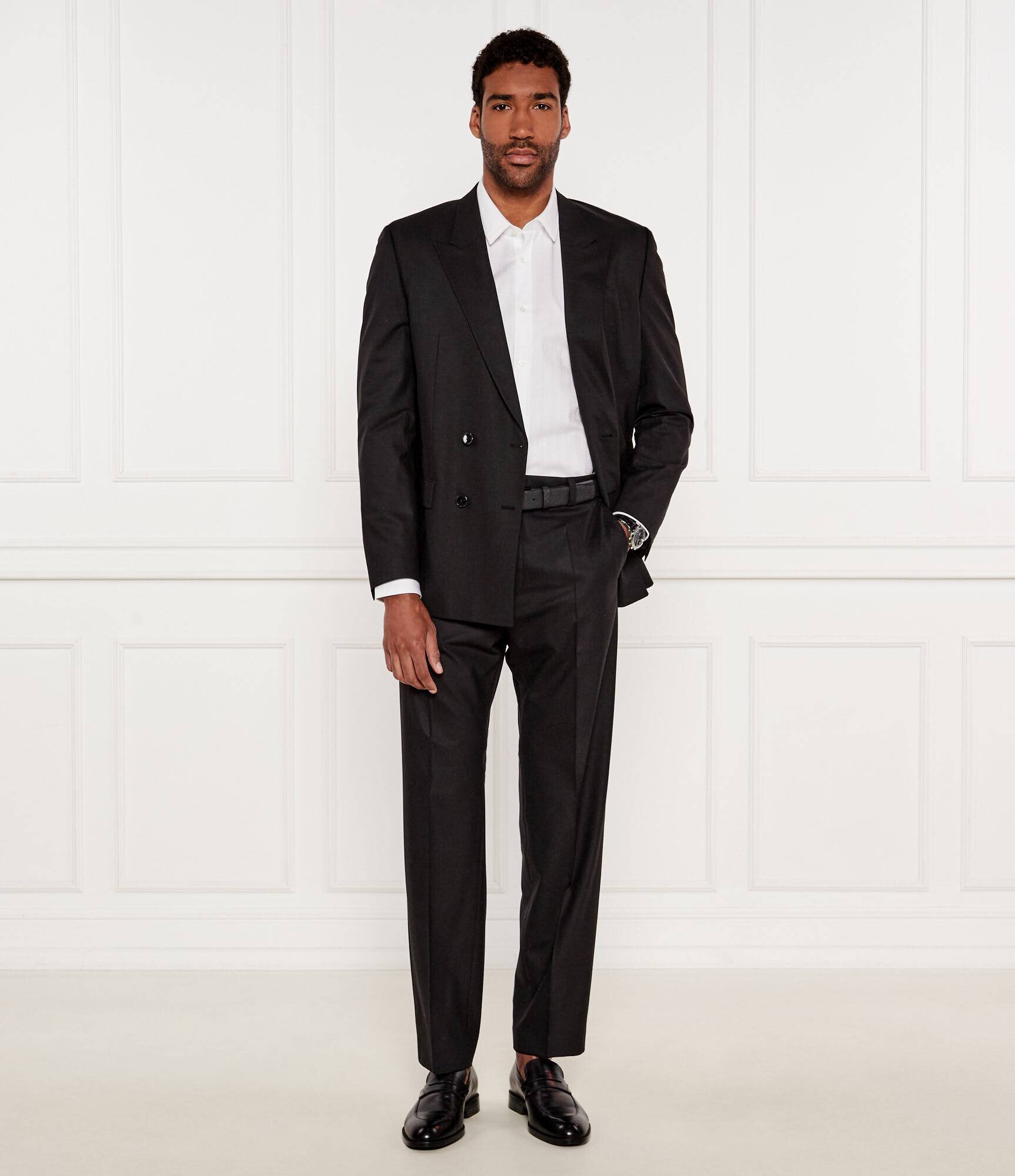Hugo De lână pantaloni Teagan231X | Slim Fit
