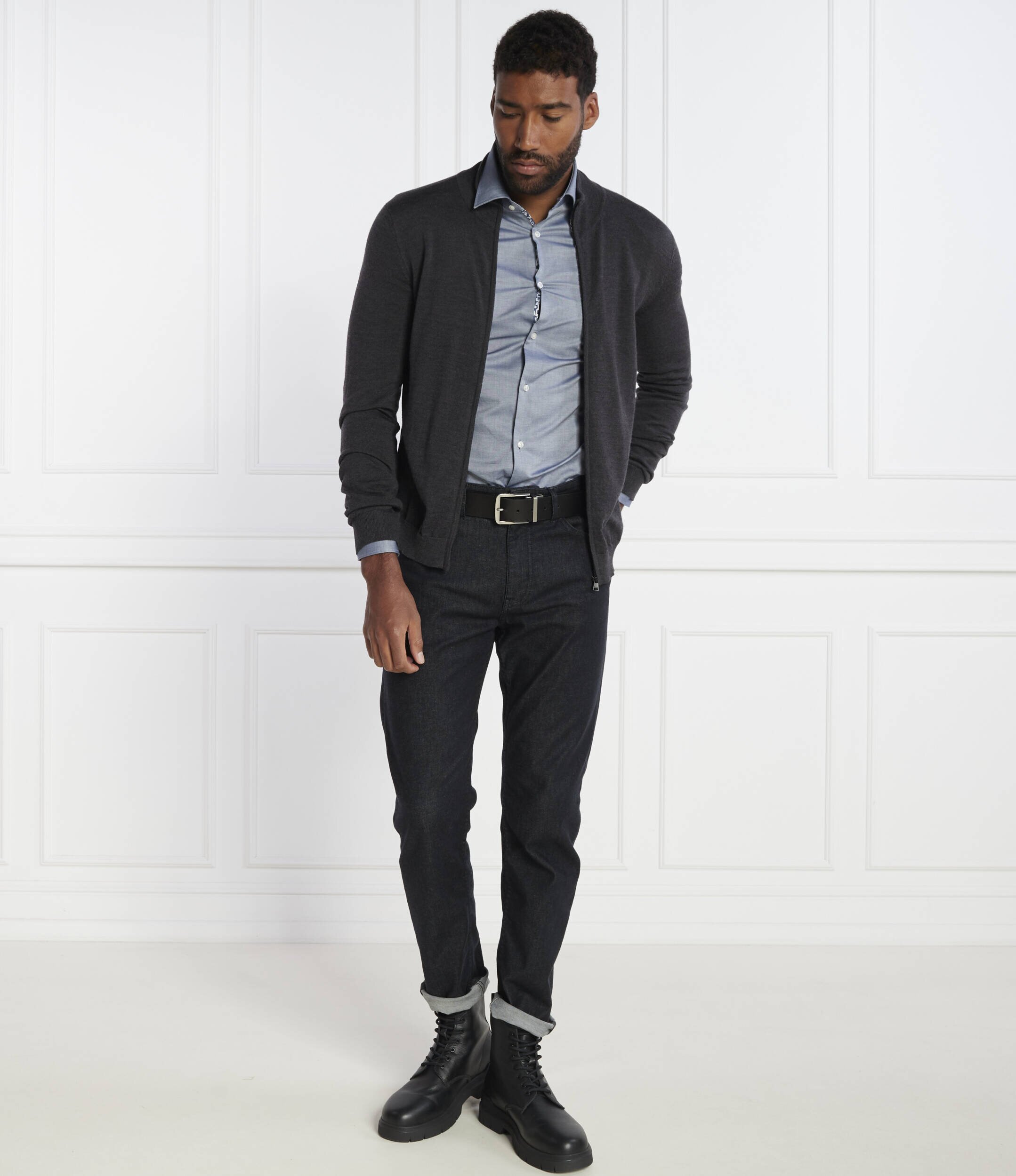 Hugo De lână pulover San Jorge-M | Slim Fit