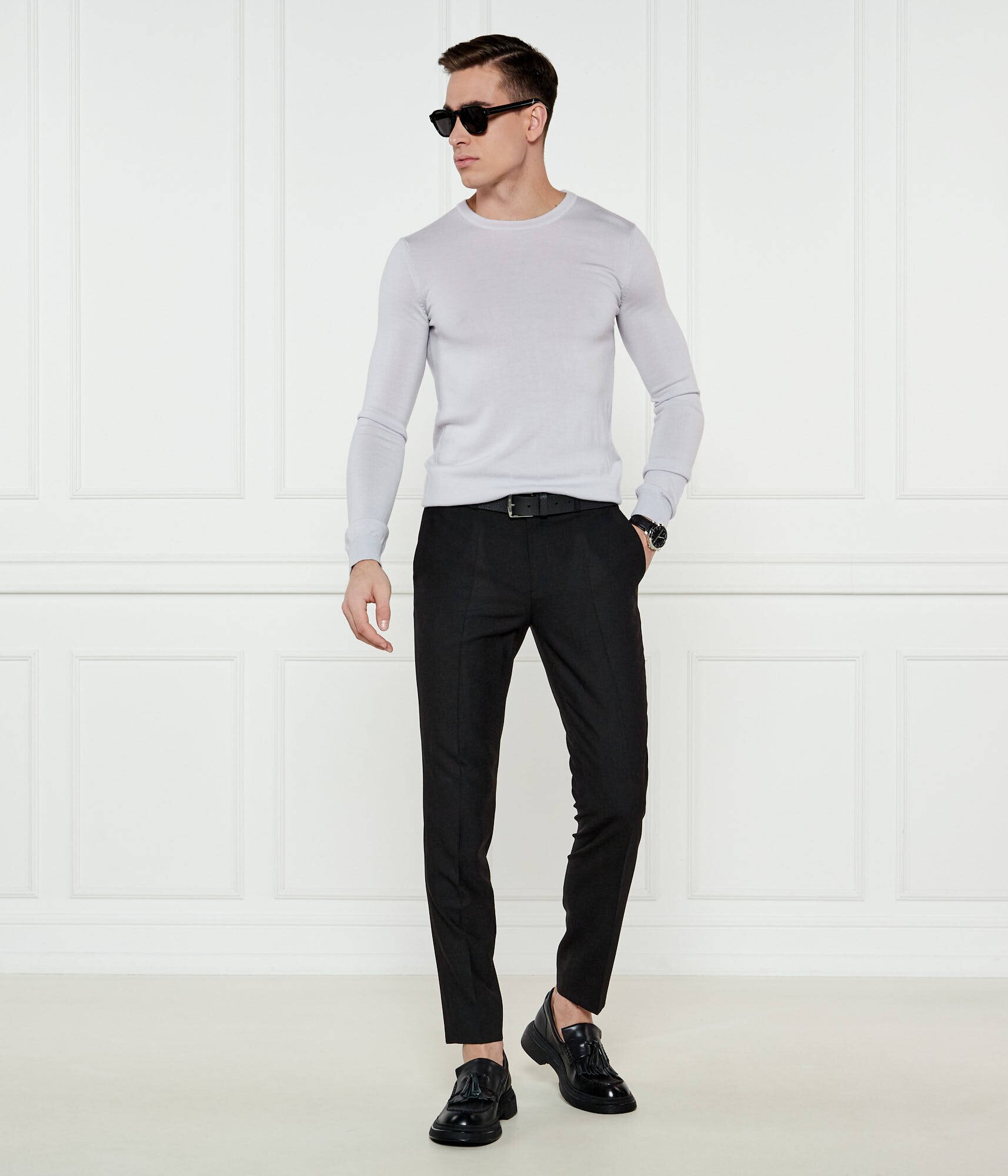 Hugo De mătase pulover San Cedric-M1 | Regular Fit