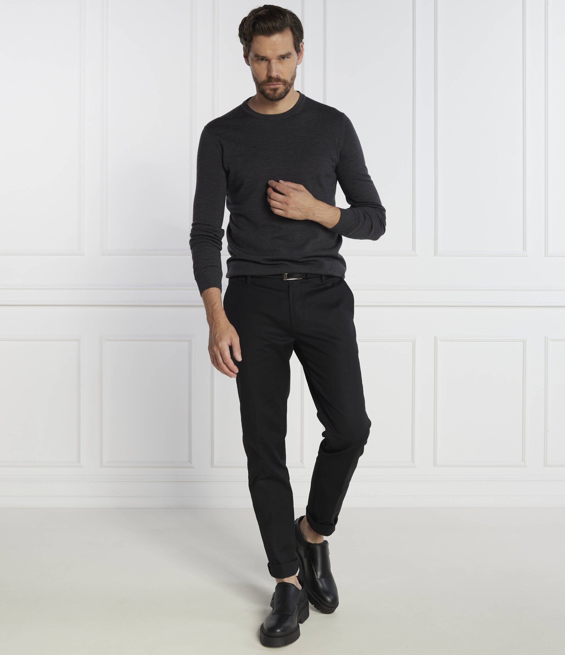 Hugo De mătase pulover San Cedric-M1 | Regular Fit