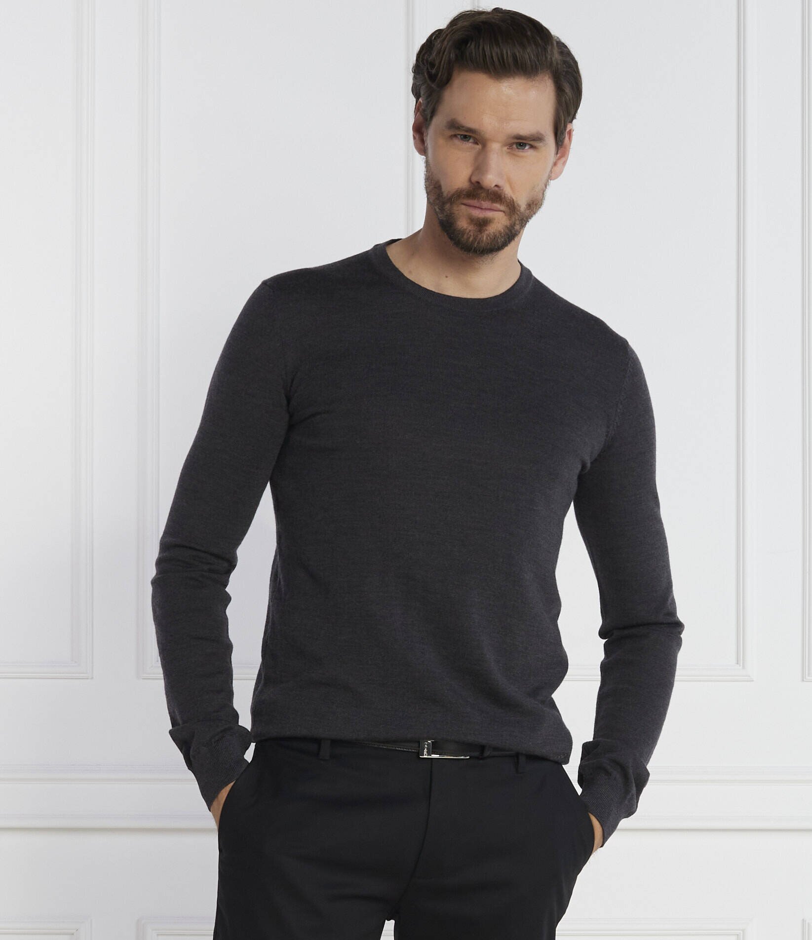 Hugo De mătase pulover San Cedric-M1 | Regular Fit