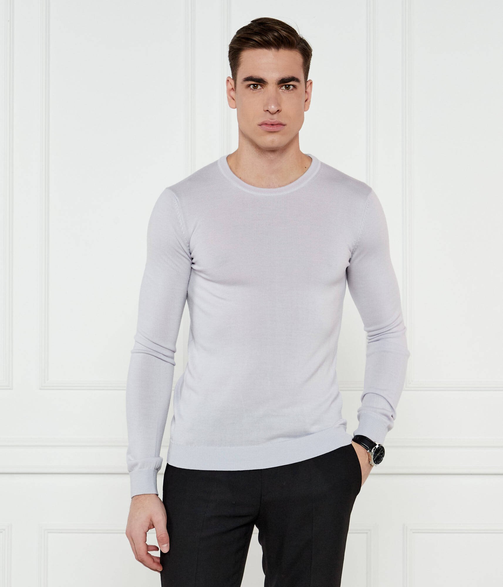 Hugo De mătase pulover San Cedric-M1 | Regular Fit