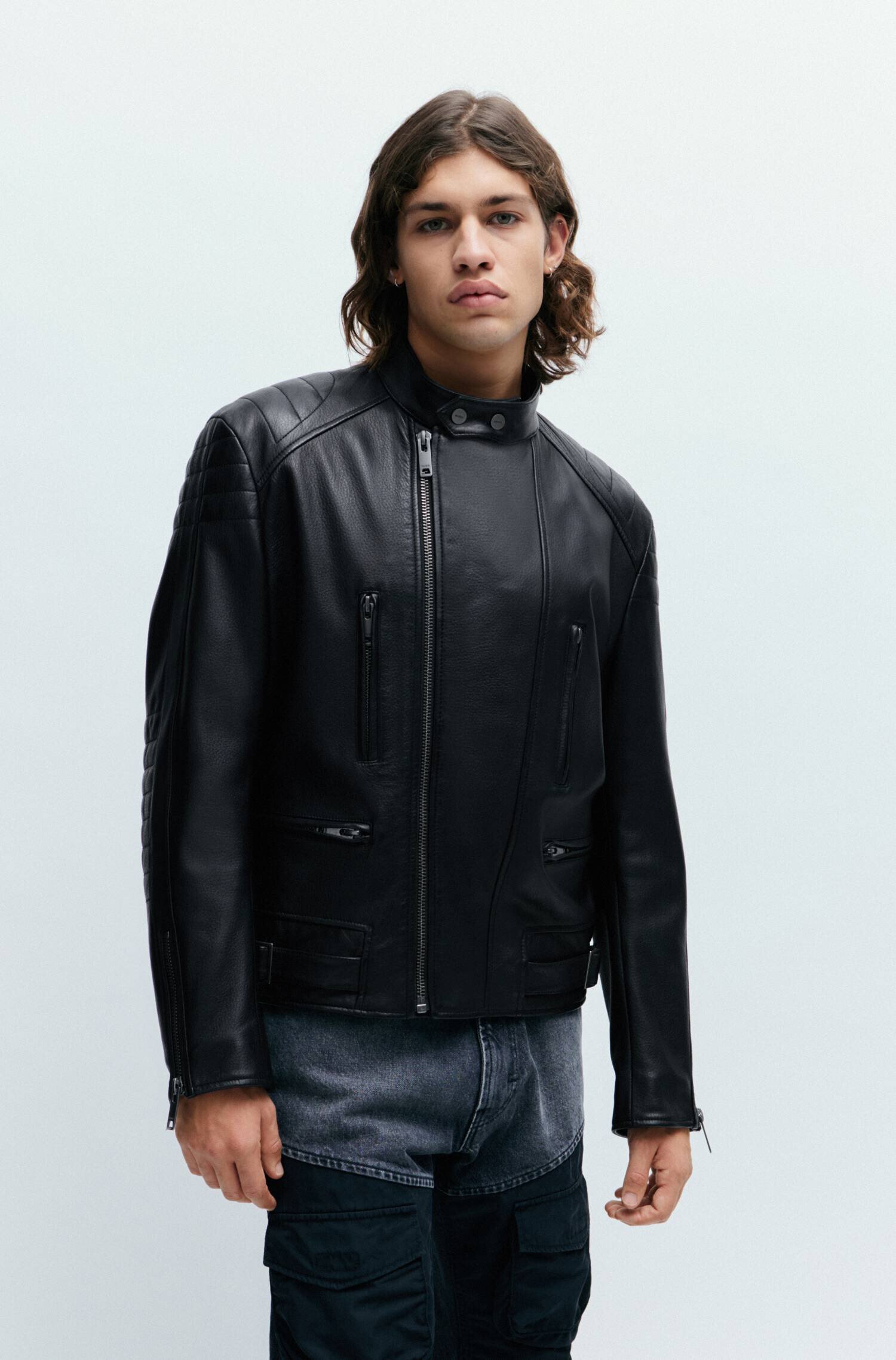 Hugo De piele geacă Lewis | Regular Fit