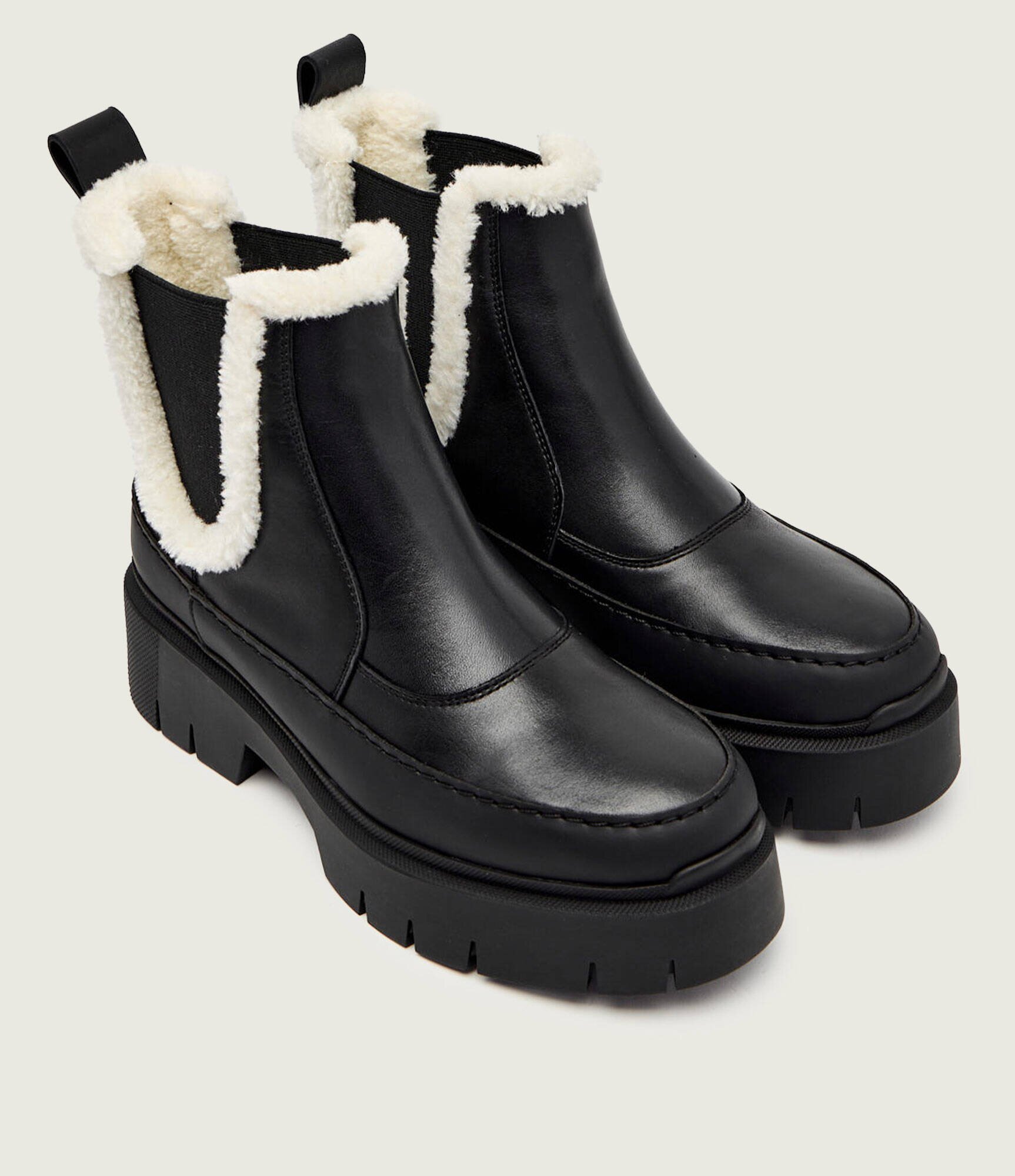 Hugo De piele ghete chelsea Kris_ChBootie_FRLT | shearling