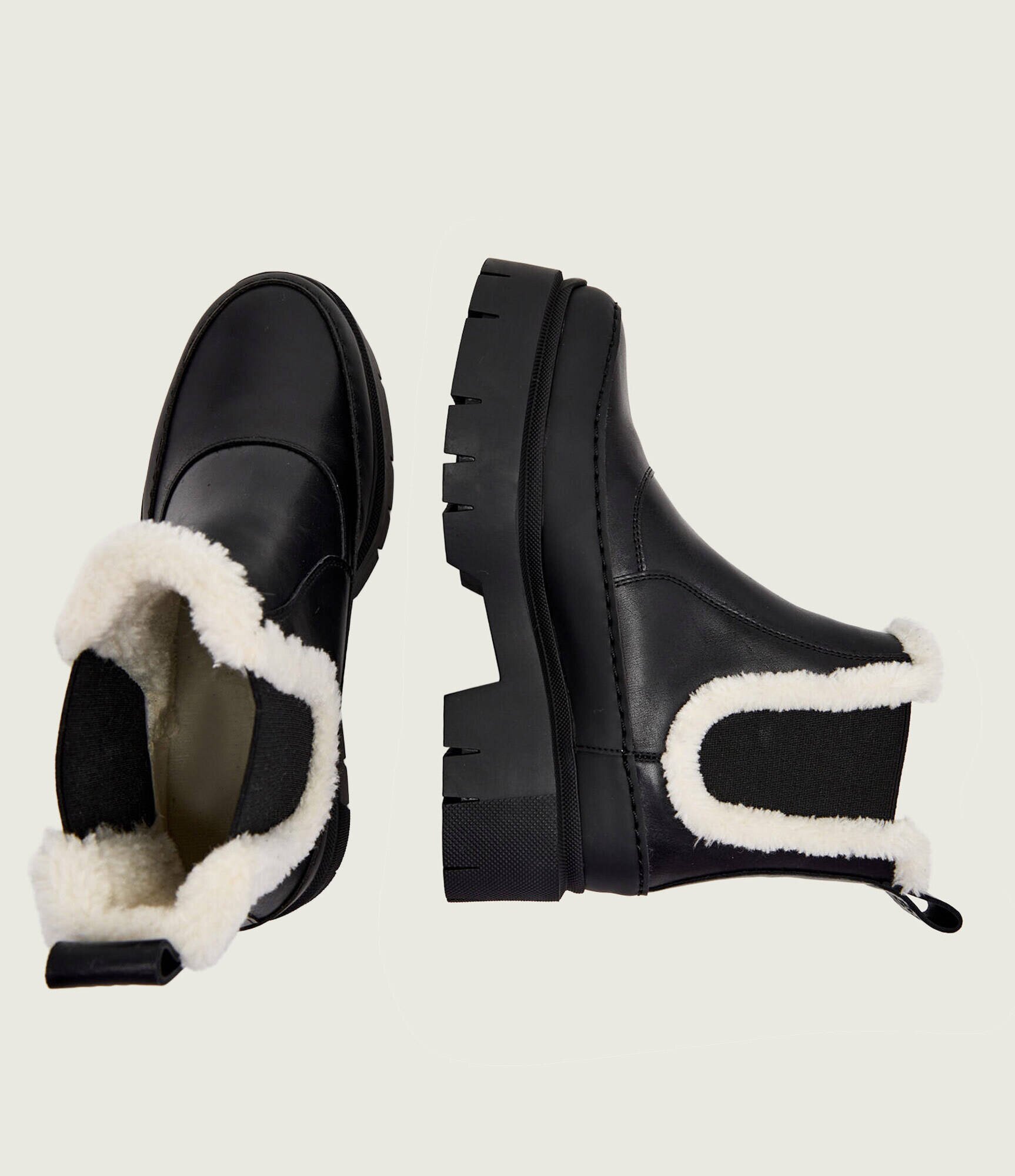 Hugo De piele ghete chelsea Kris_ChBootie_FRLT | shearling