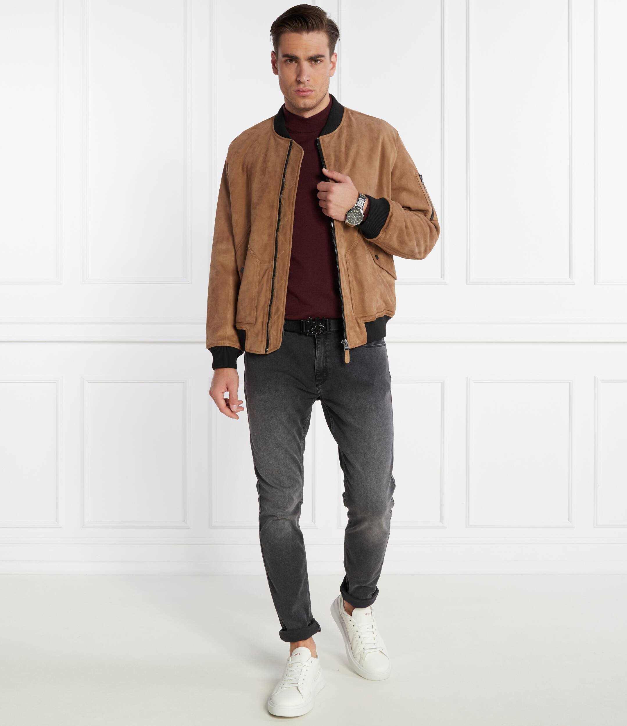 Hugo Geacă bomber Leato | regular fit | piele întoarsă