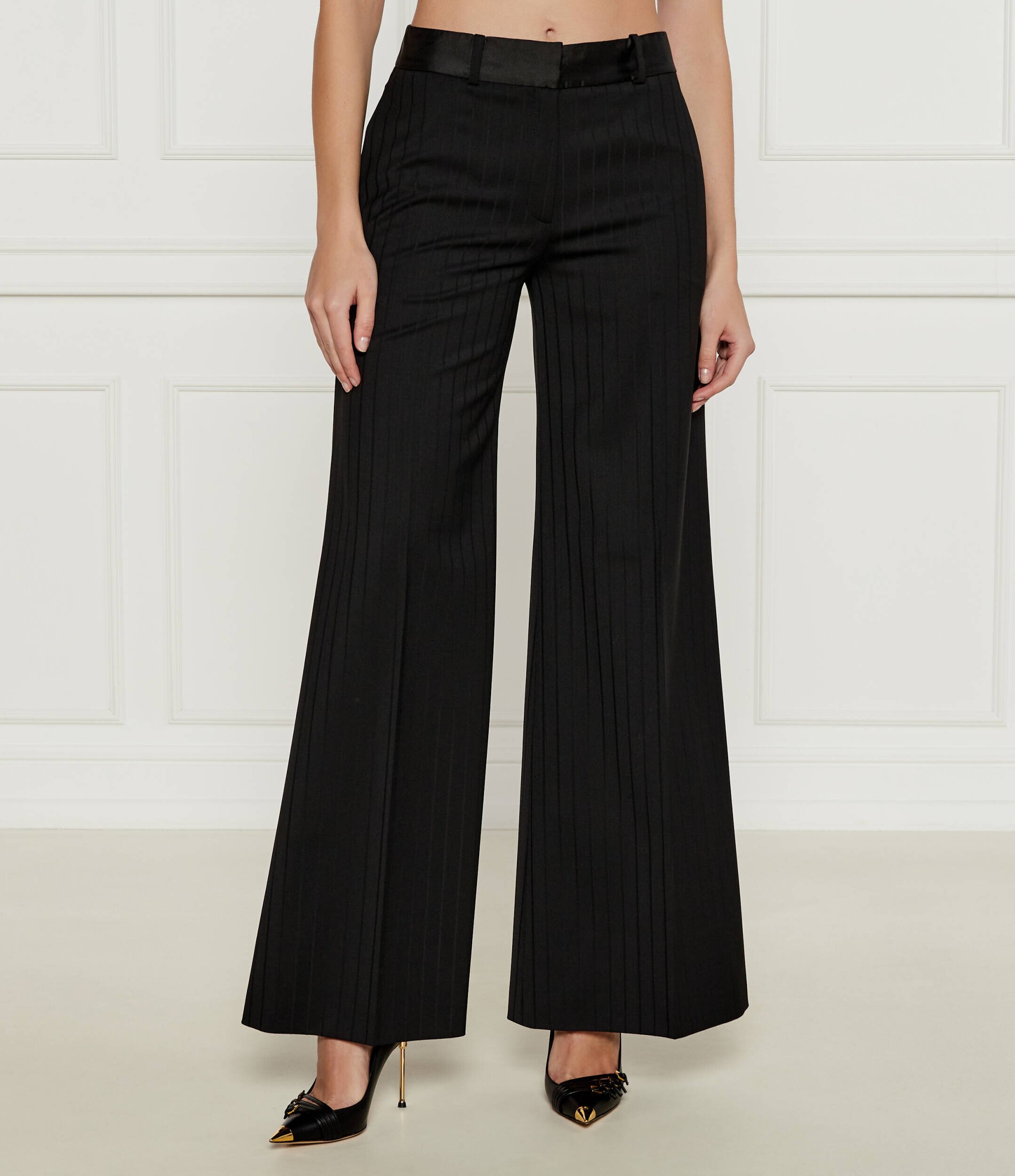Hugo Pantaloni Havinare | flare fit cu adaos de lână