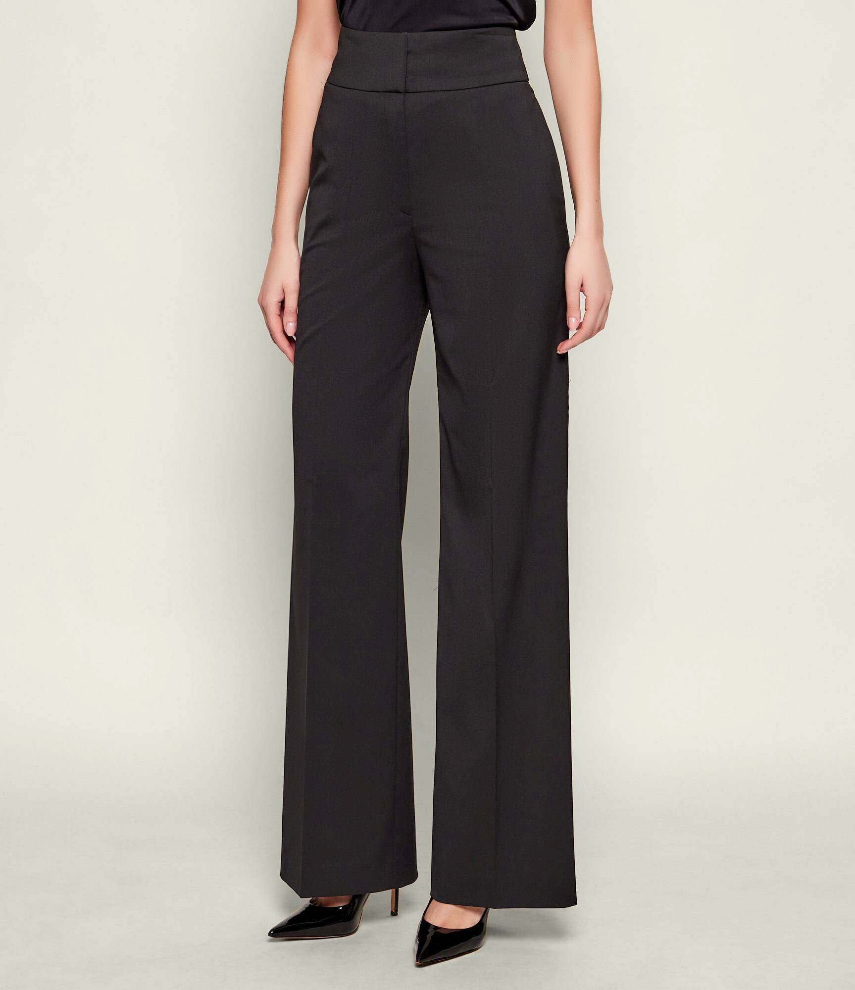 Hugo Pantaloni Himia | flare fit cu adaos de lână