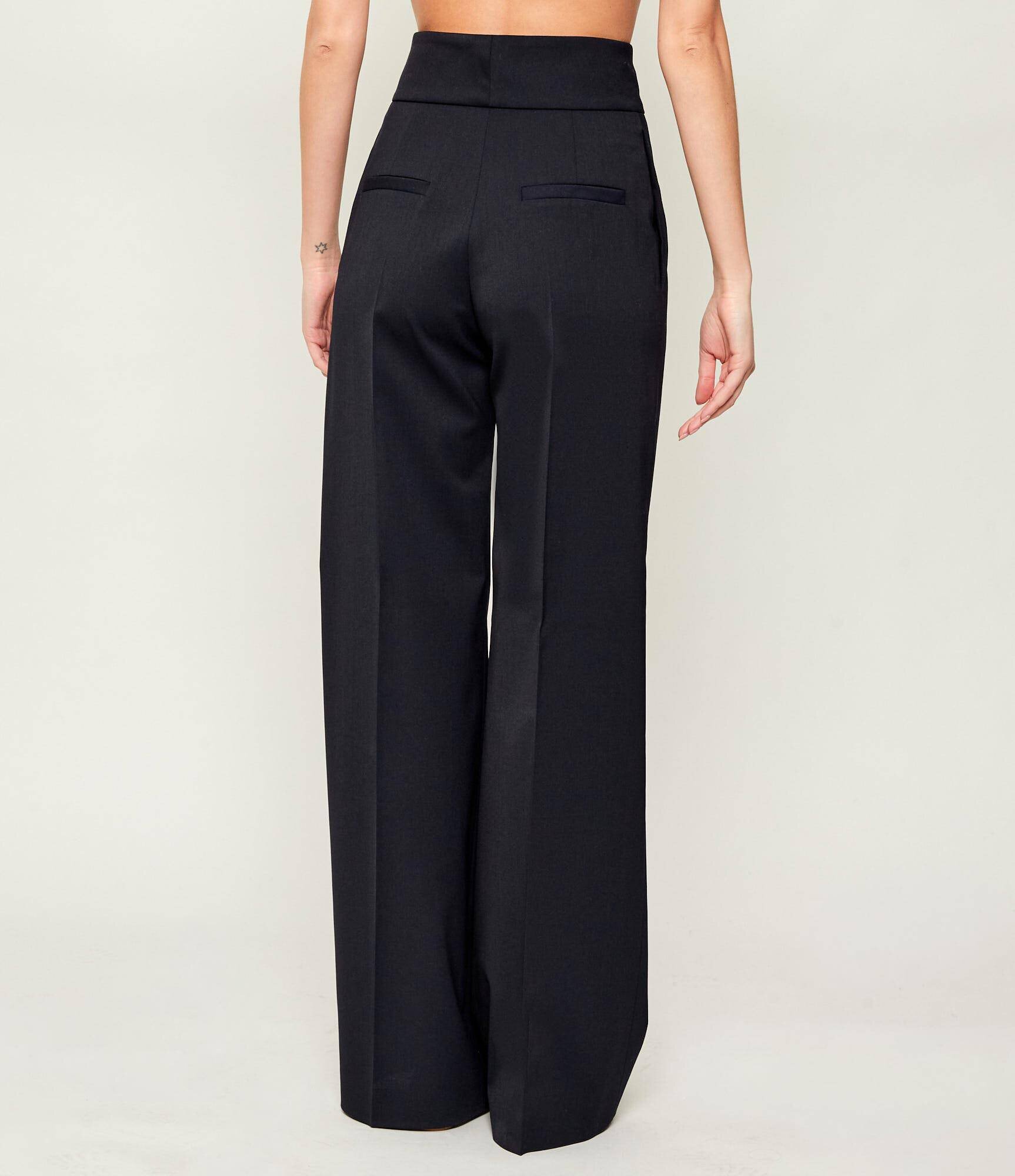 Hugo Pantaloni Himia | flare fit cu adaos de lână
