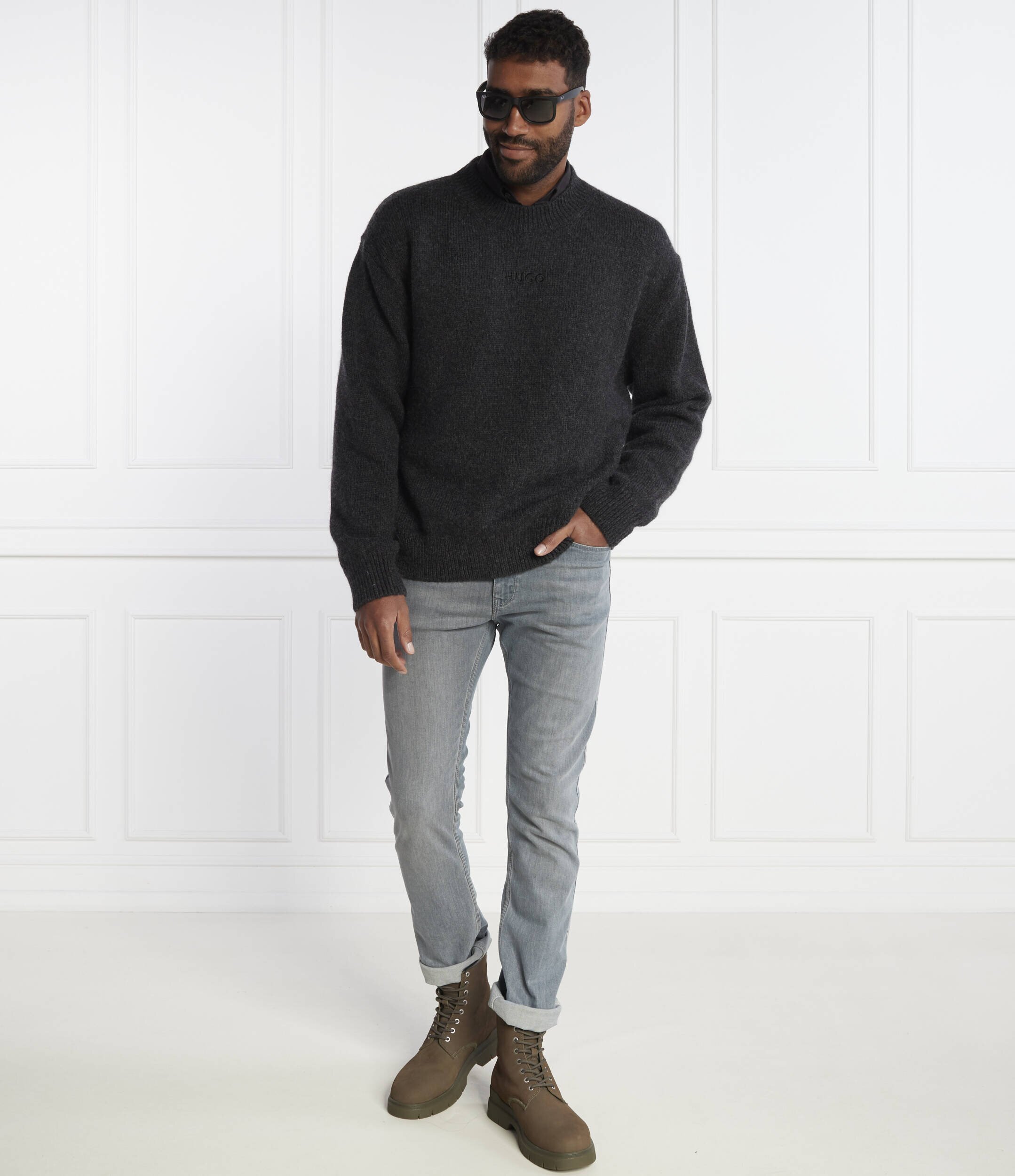 Hugo Pulover | Oversize fit cu adaos de lână