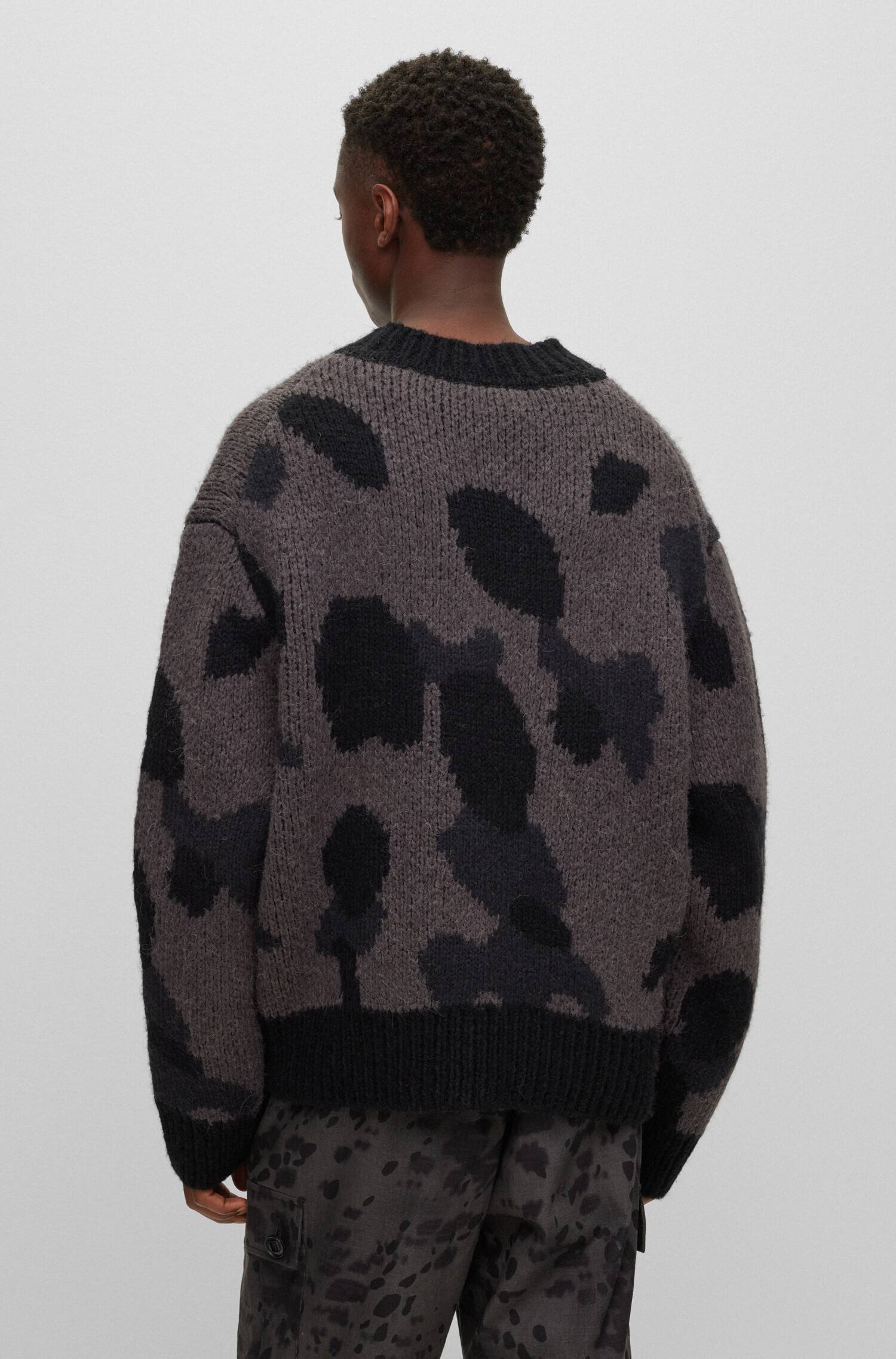 Hugo Pulover Sattiner | Oversize fit cu adaos de lână