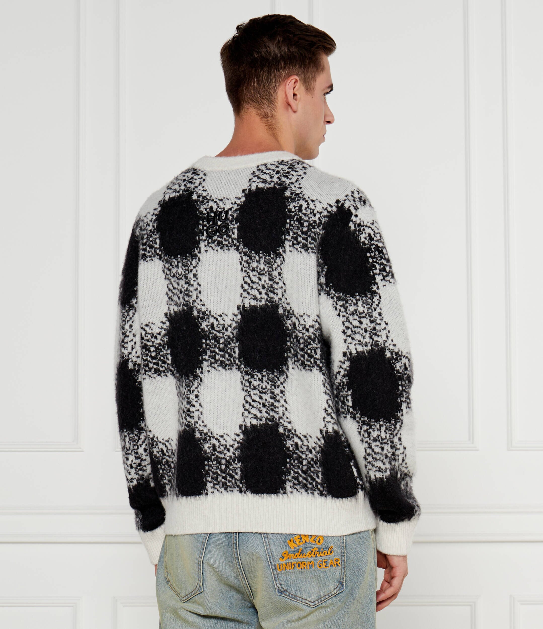 Hugo Pulover Shequer | Oversize fit cu adaos de lână