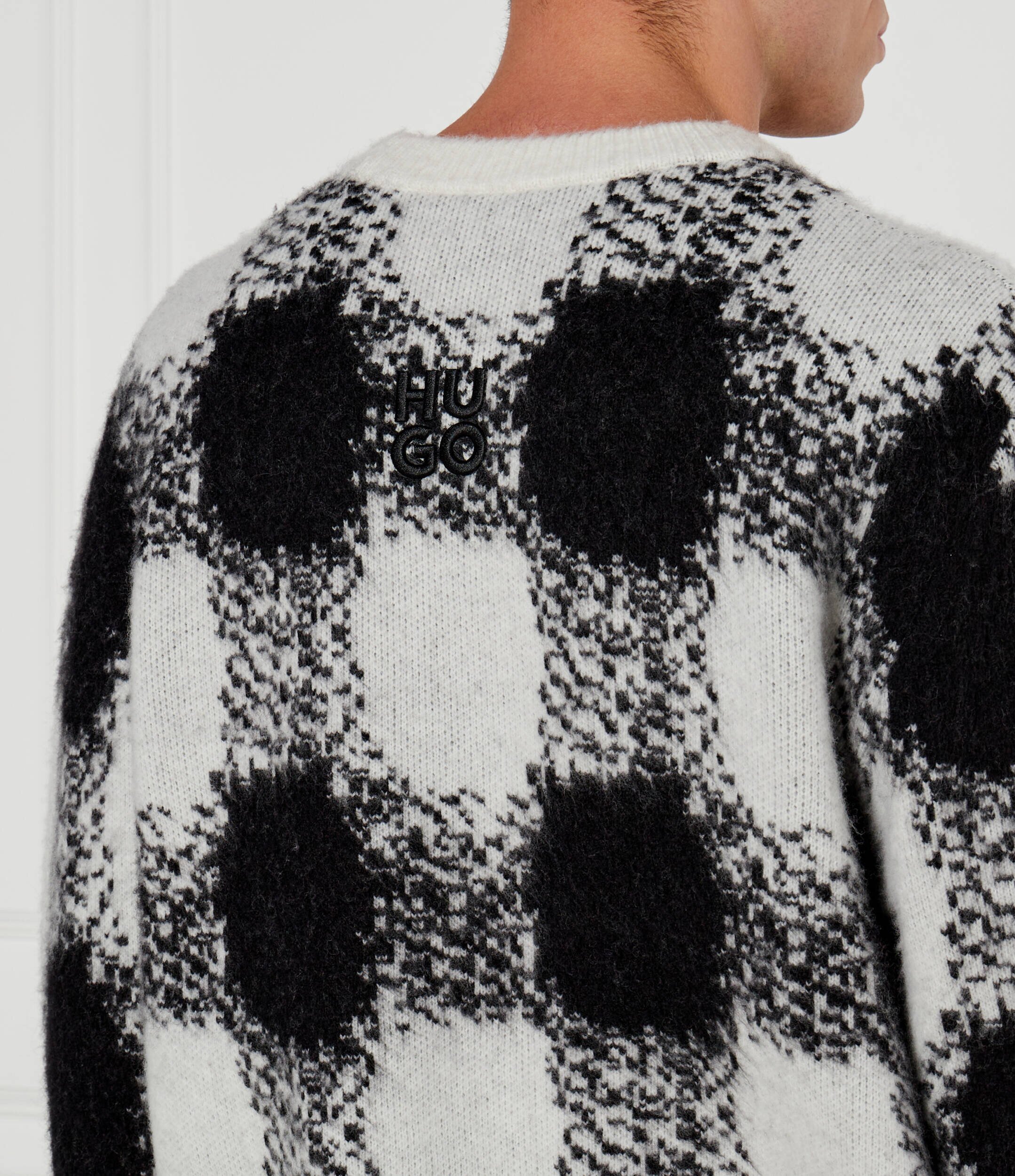 Hugo Pulover Shequer | Oversize fit cu adaos de lână