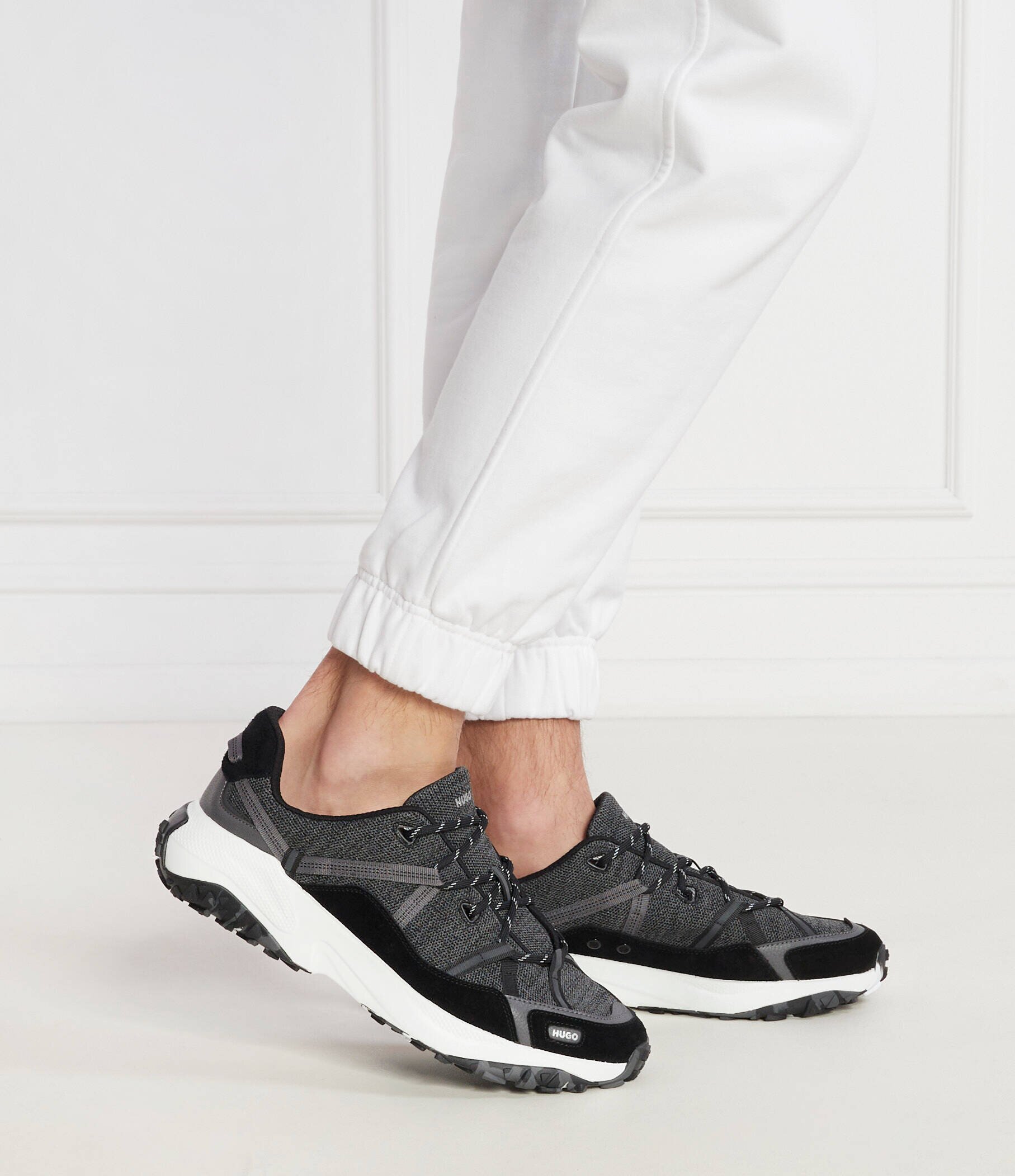 Hugo Sneakers GO1ST cu adaos de piele