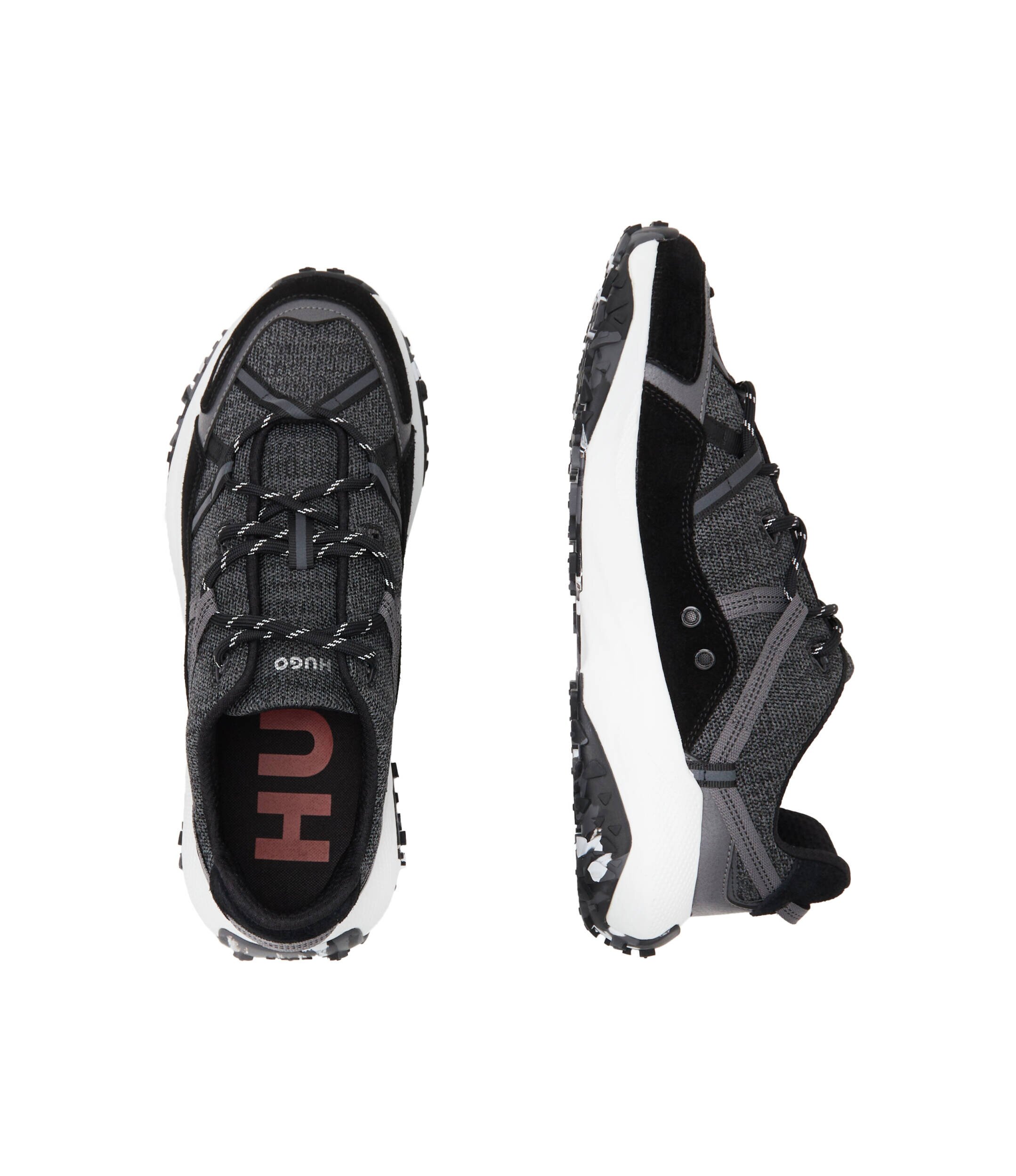 Hugo Sneakers GO1ST cu adaos de piele