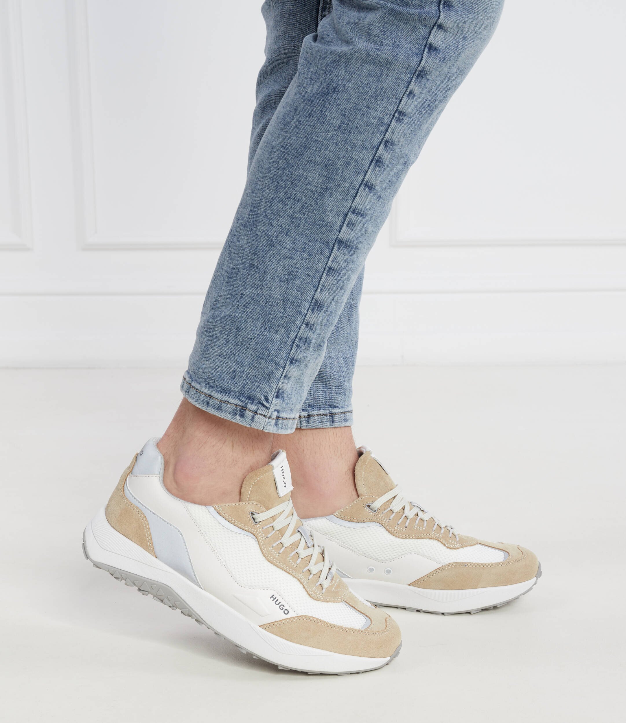 Hugo Sneakers Kane cu adaos de piele