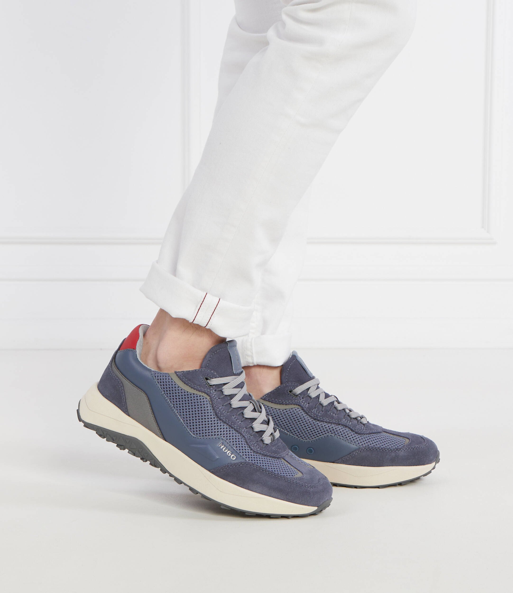 Hugo Sneakers Kane cu adaos de piele
