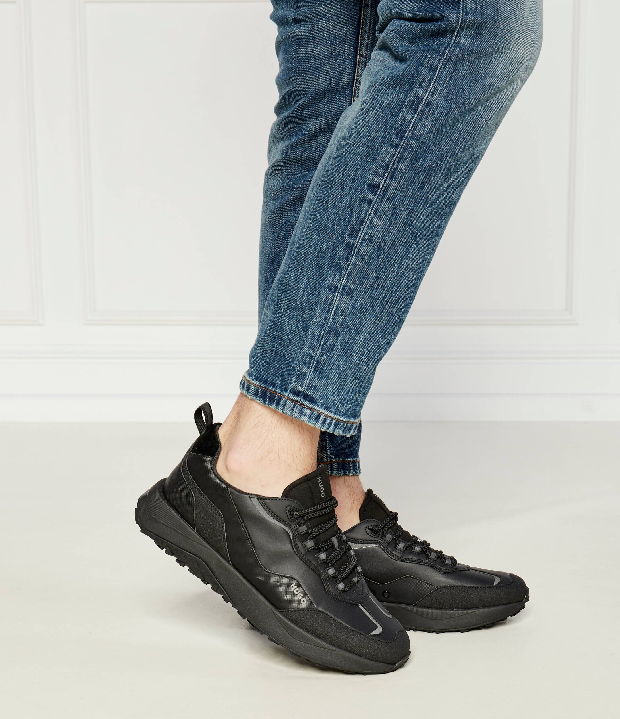 Hugo Sneakers Kane_Runn cu adaos de piele