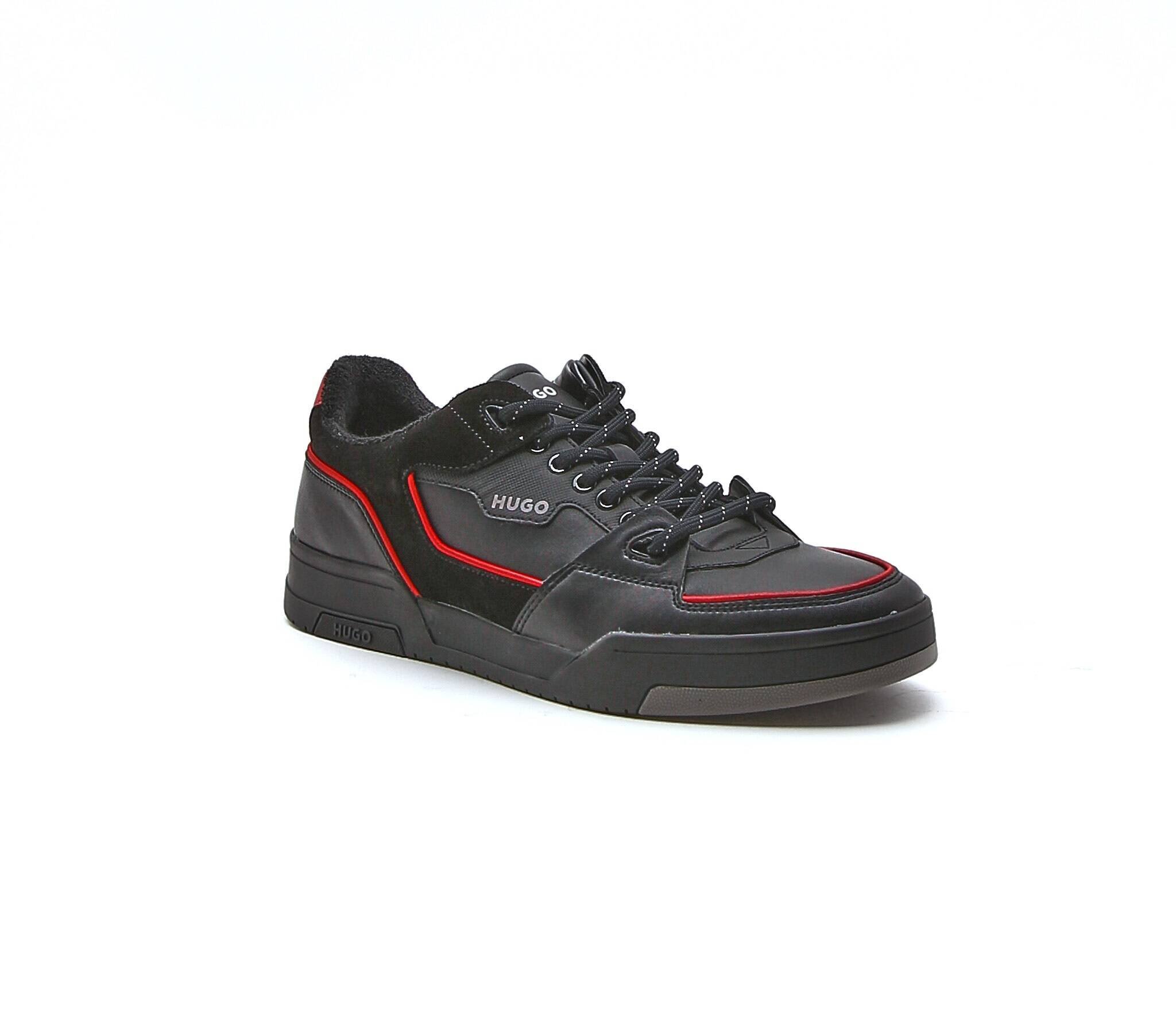 Hugo Sneakers Seth Tenn cu adaos de piele