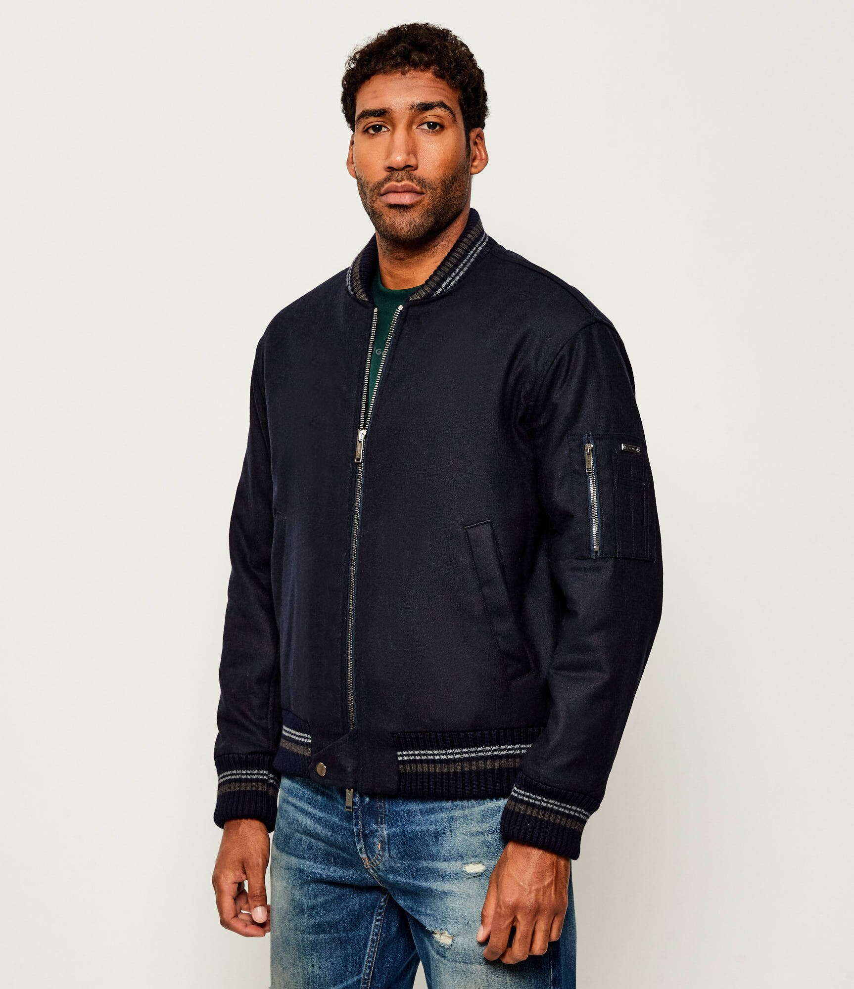 Iceberg De lână geacă bomber | regular fit cu adaos de mătase