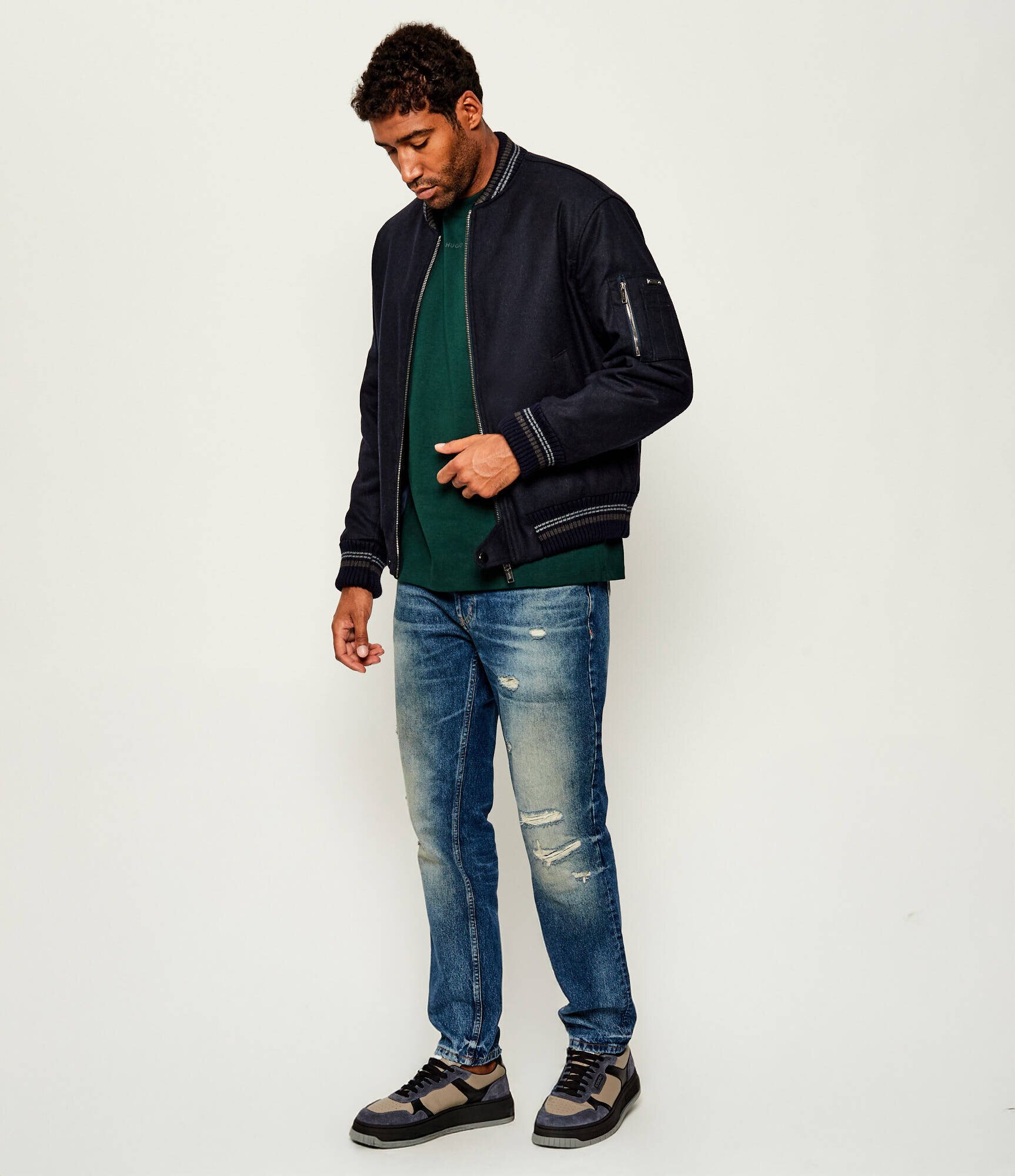 Iceberg De lână geacă bomber | regular fit cu adaos de mătase