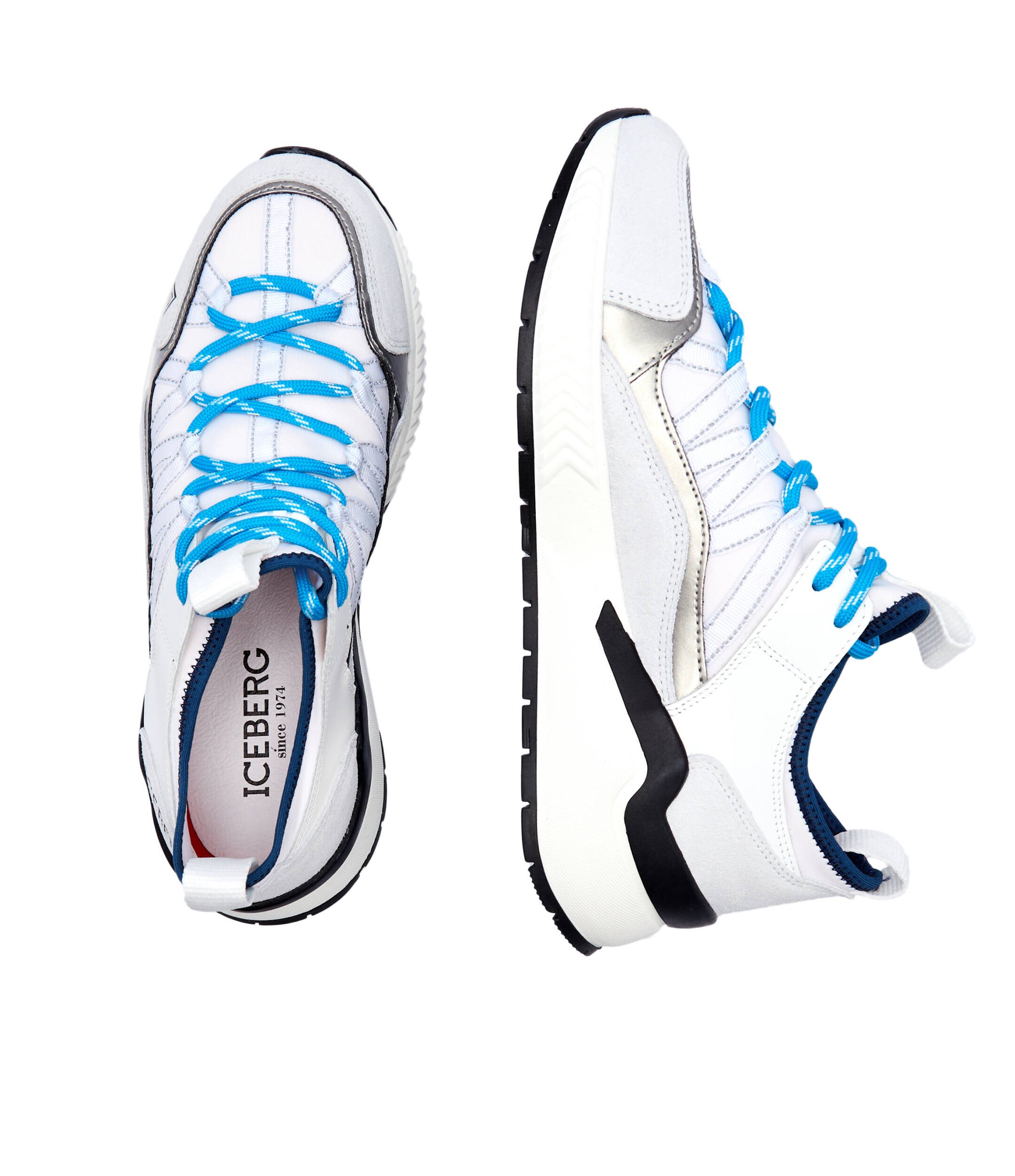 Iceberg Skórzane sneakers COMB.SNOW