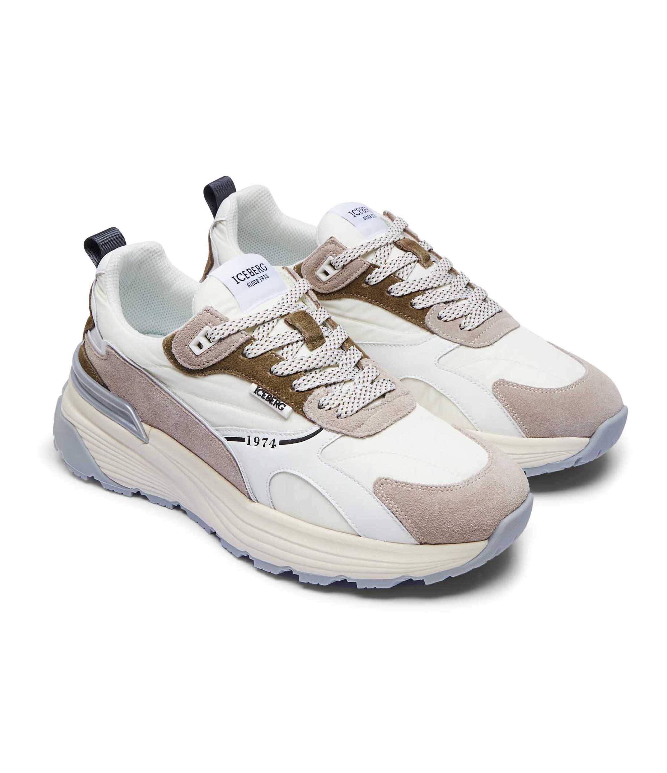 Iceberg Sneakers cu adaos de piele