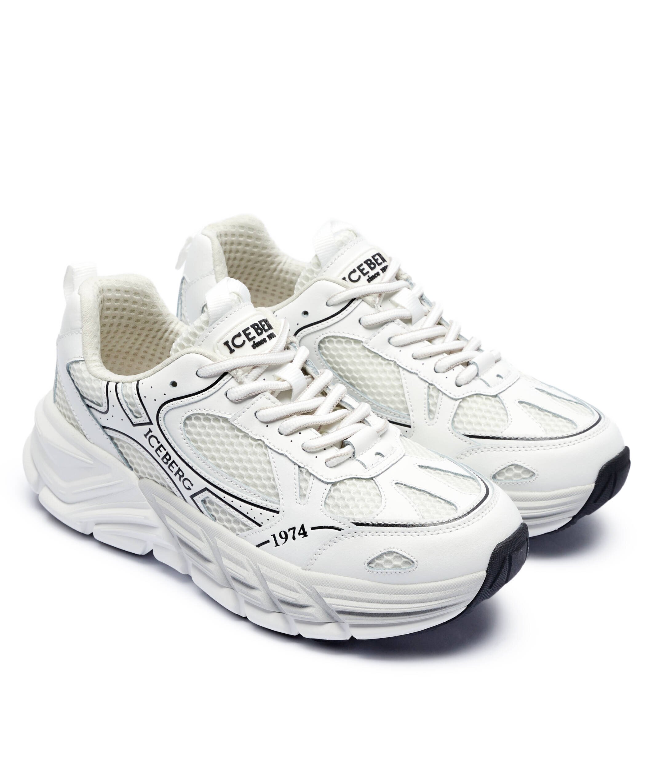 Iceberg Sneakers cu adaos de piele