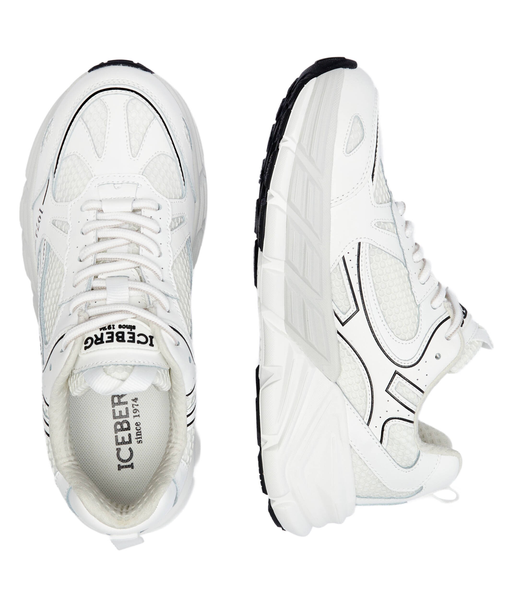 Iceberg Sneakers cu adaos de piele